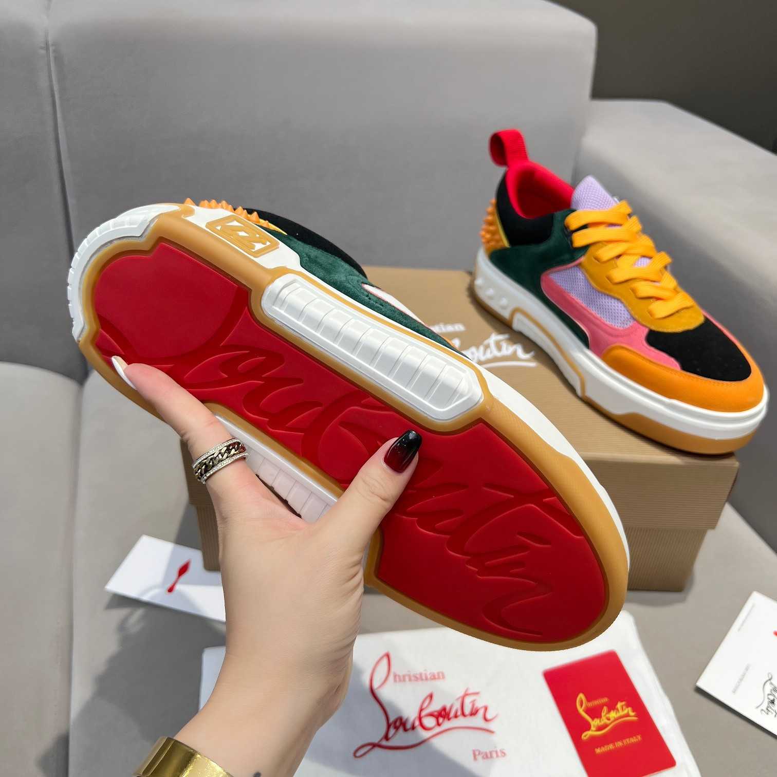 UA Christian Louboutin 2024 [New]ASTROLOUBI Unisex Thick-Soled Sneakers