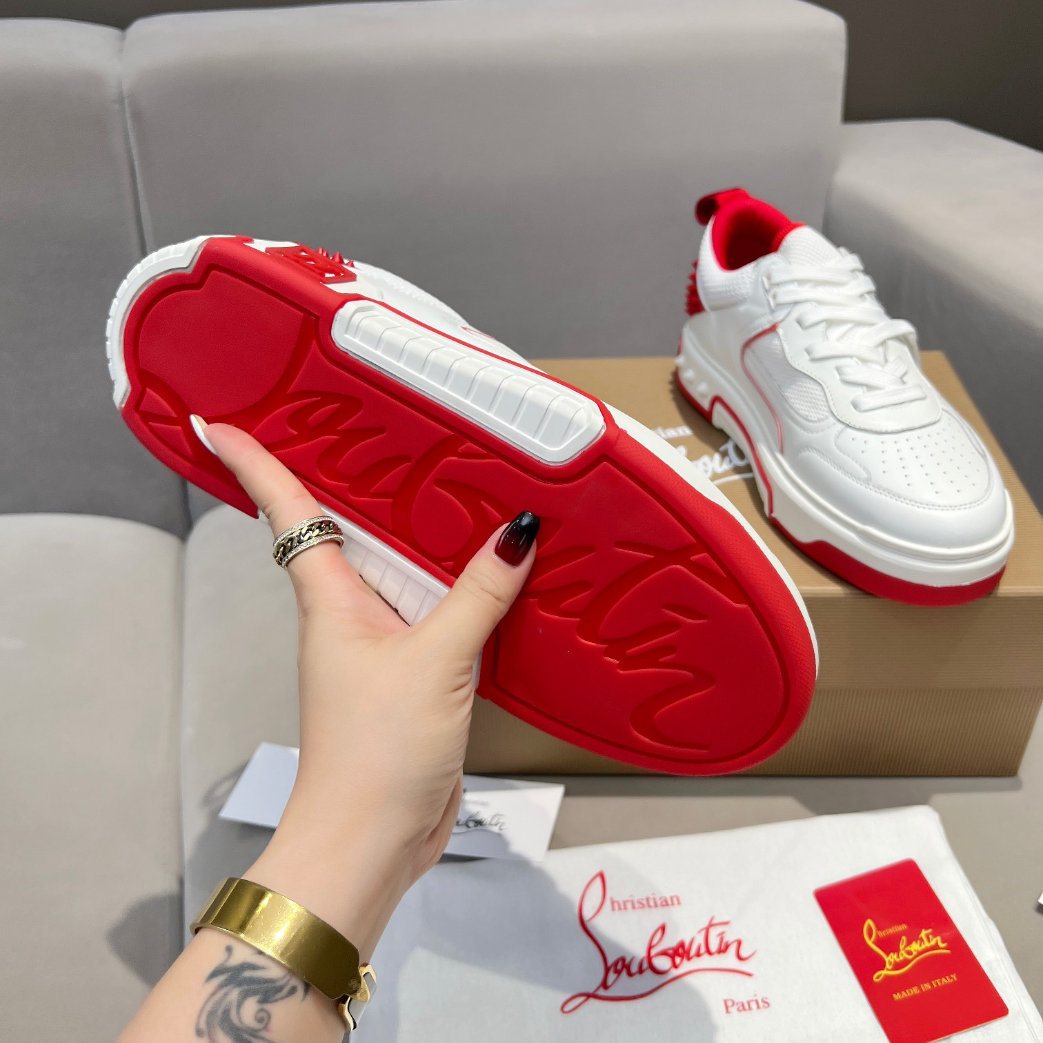 UA Christian Louboutin 2024 [New]ASTROLOUBI Unisex Thick-Soled Sneakers