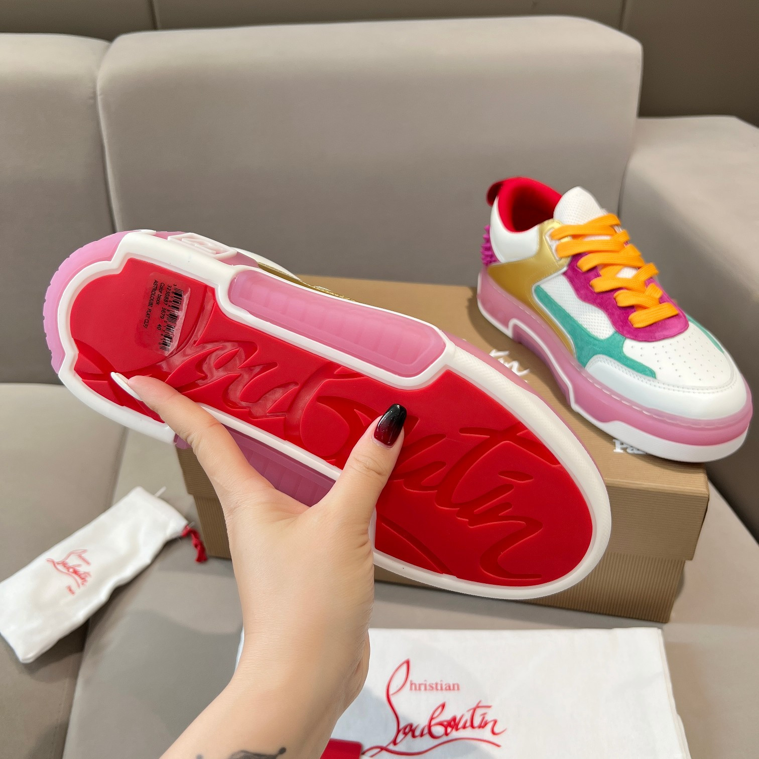 UA Christian Louboutin 2024 [New]ASTROLOUBI Unisex Thick-Soled Sneakers