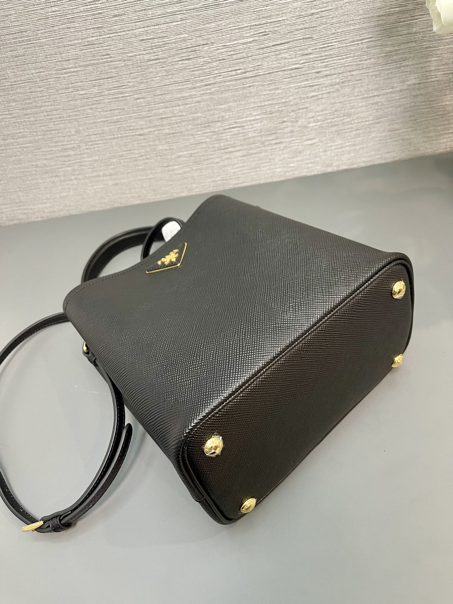 Prada Medium Saffiano Leather Prada Panier Bag 22.5x 21.5x13cm