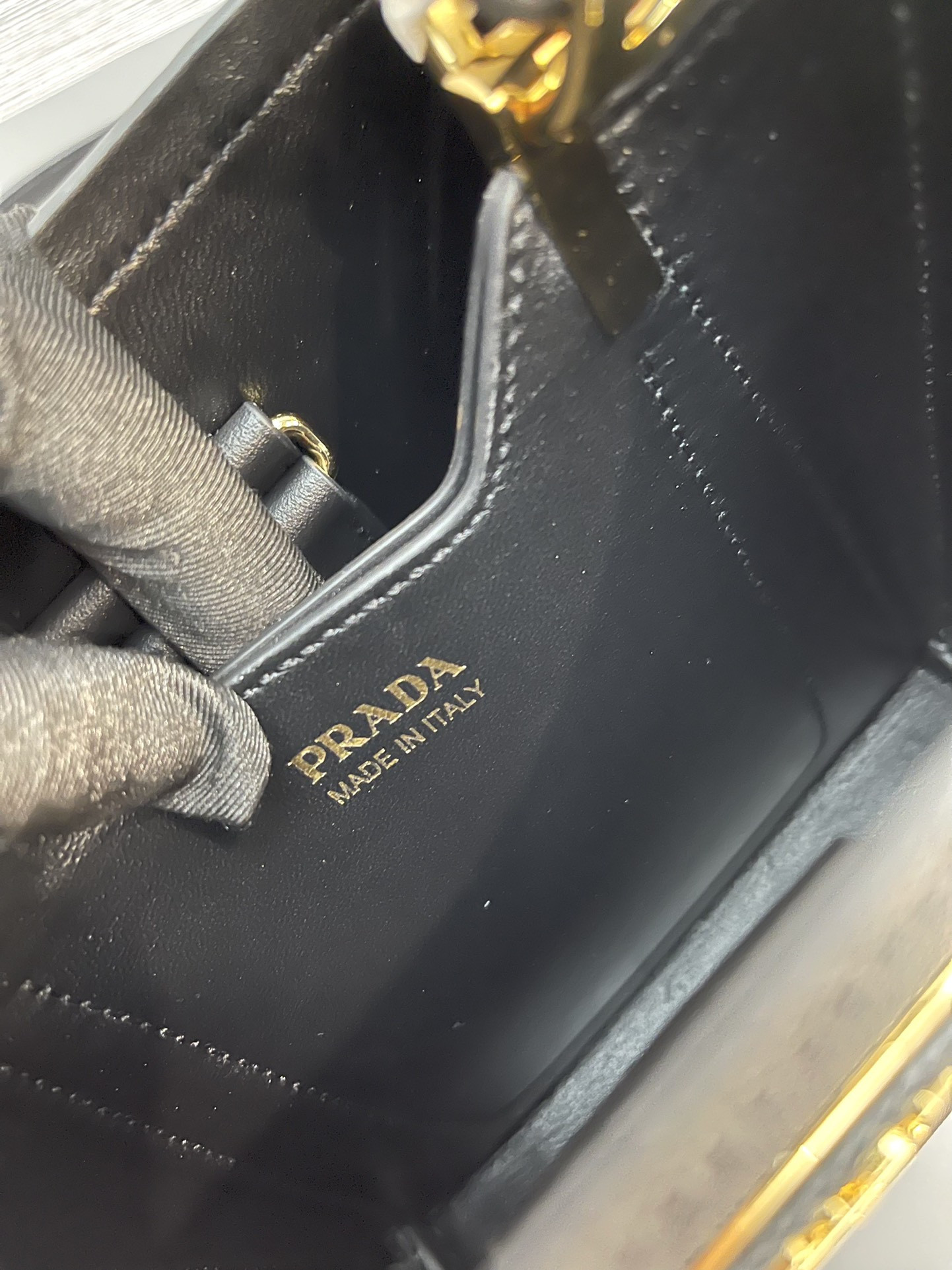 Prada Small Saffiano Leather Prada Panier Bag 18x17x10.5cm