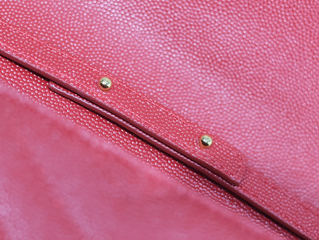 YSL Cassandra Monogram Classic Chain Wallet in Grained Poudre Leather 22.5 x 14 x 4cm