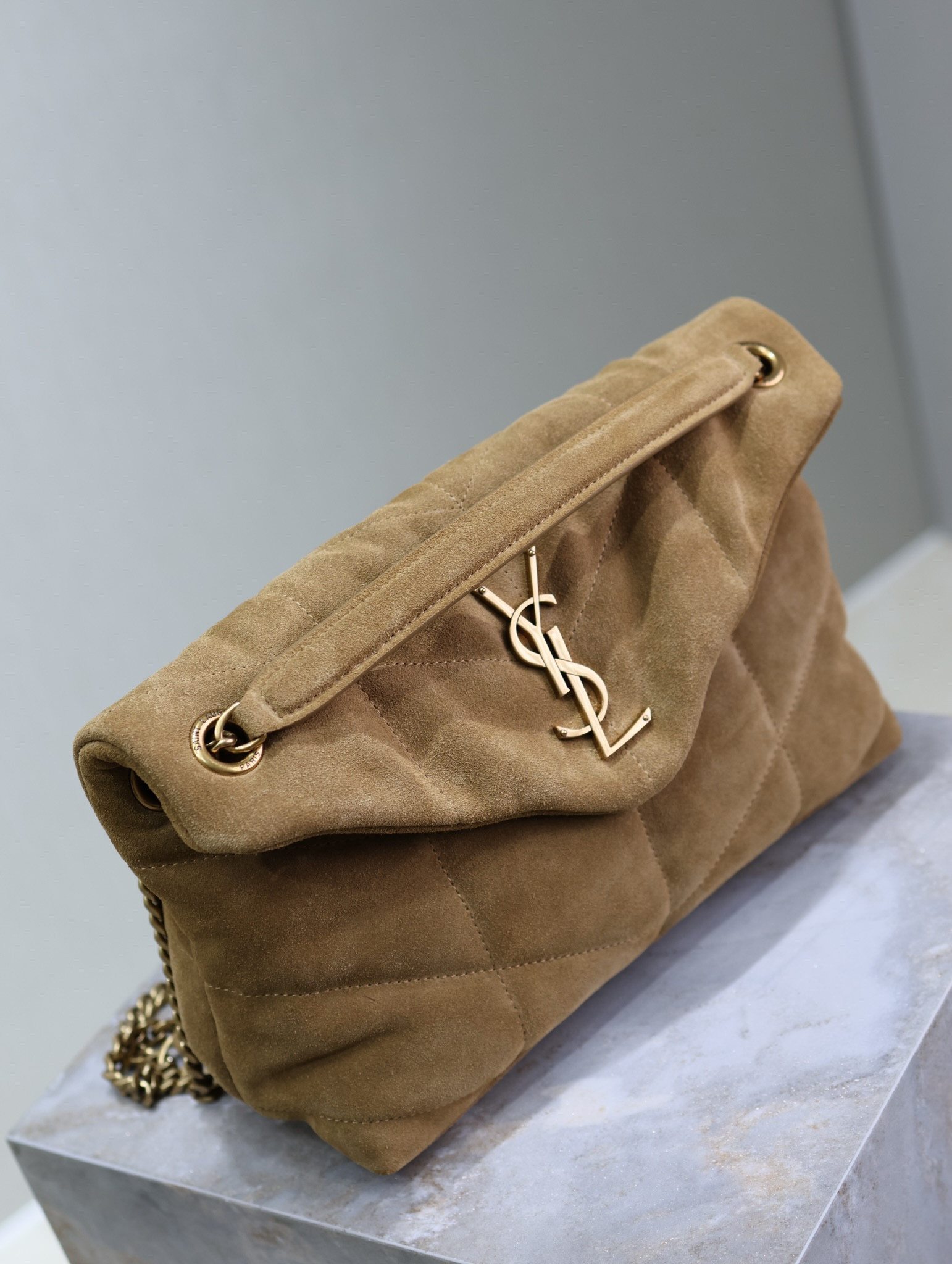 YSL Loulou Small Puffer (Suede) 29 x 17 x 11cm