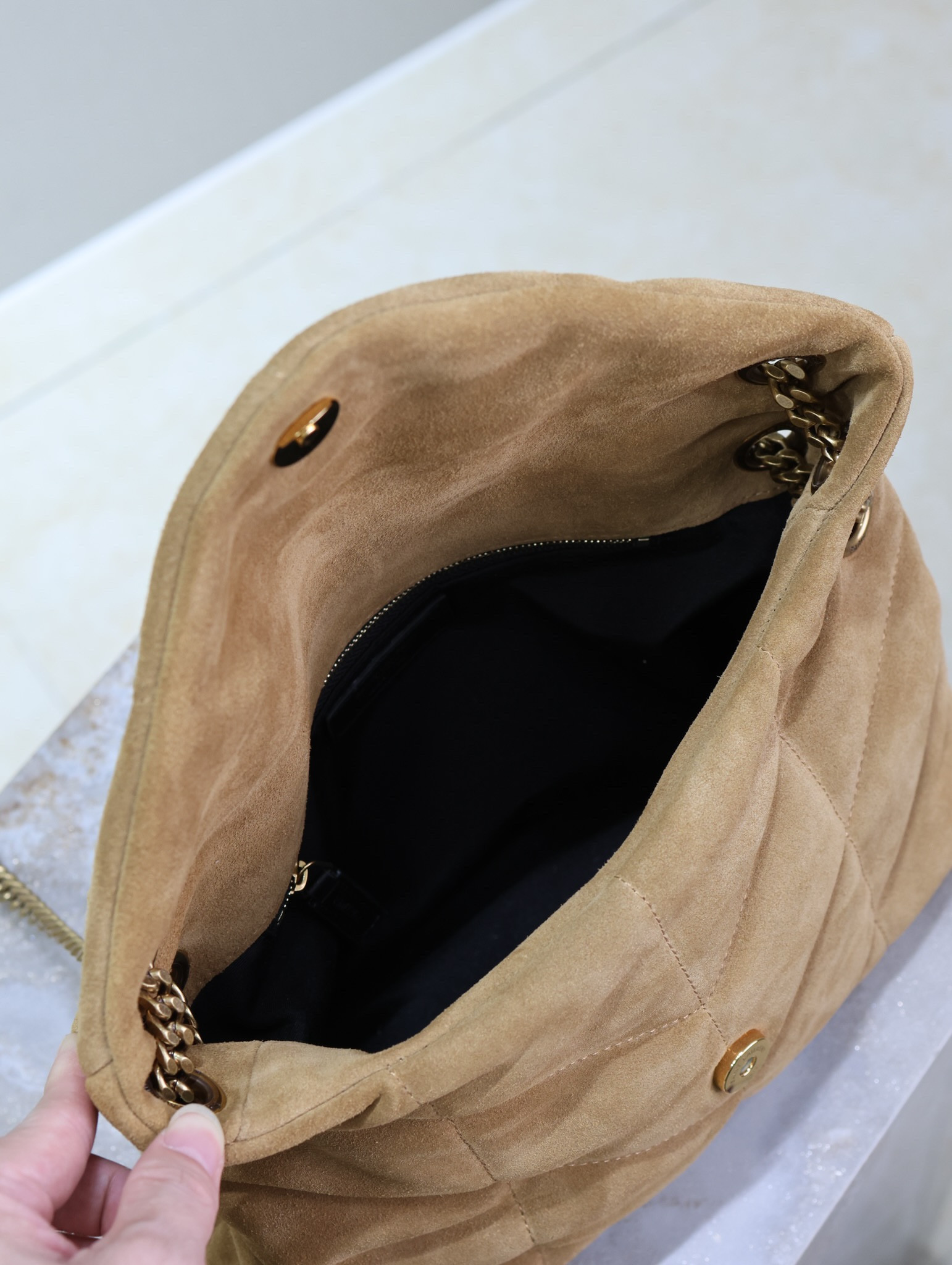 YSL Loulou Small Puffer (Suede) 29 x 17 x 11cm