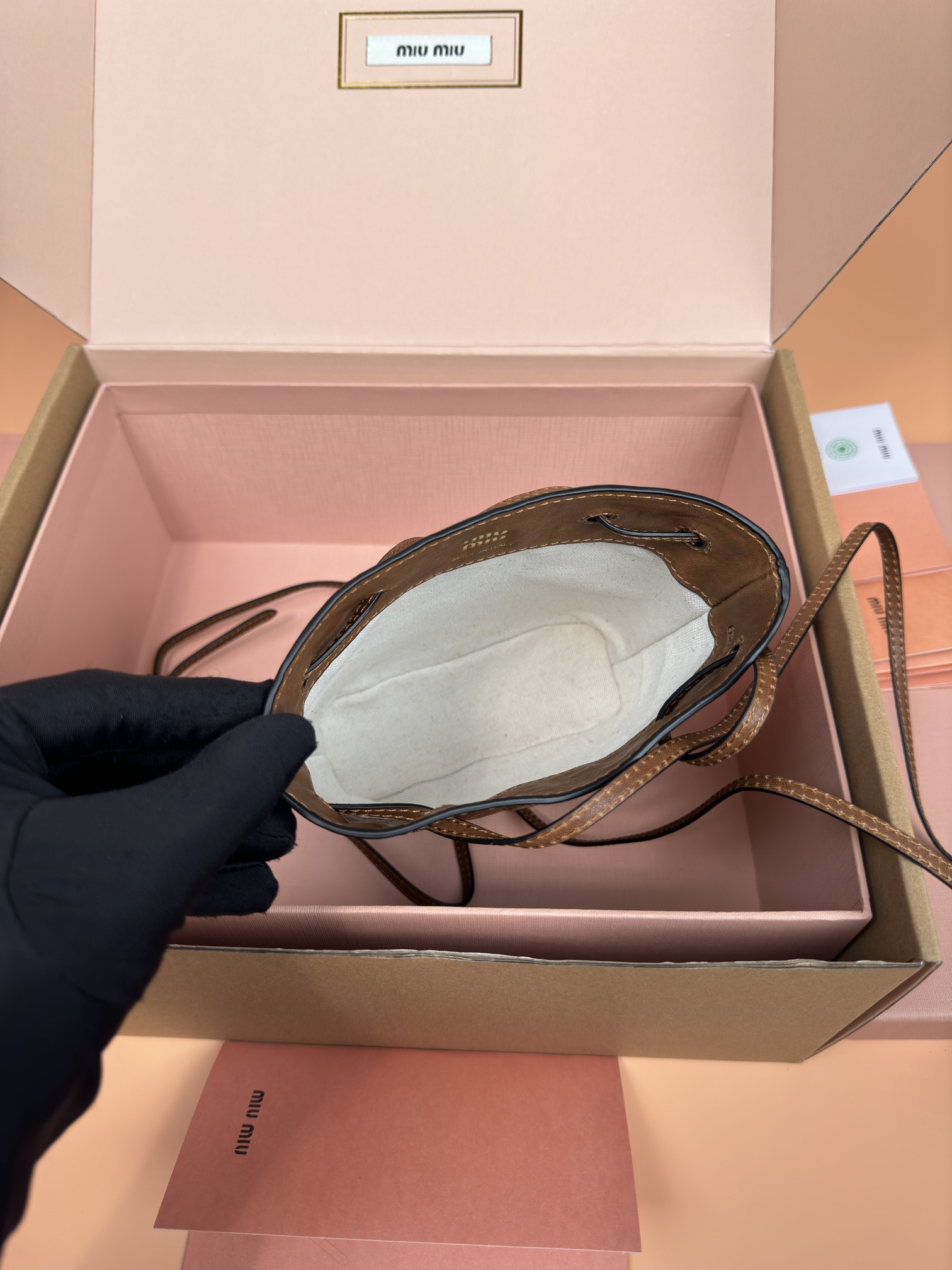 Miu Miu Nappa leather mini bag 17x14x6cm