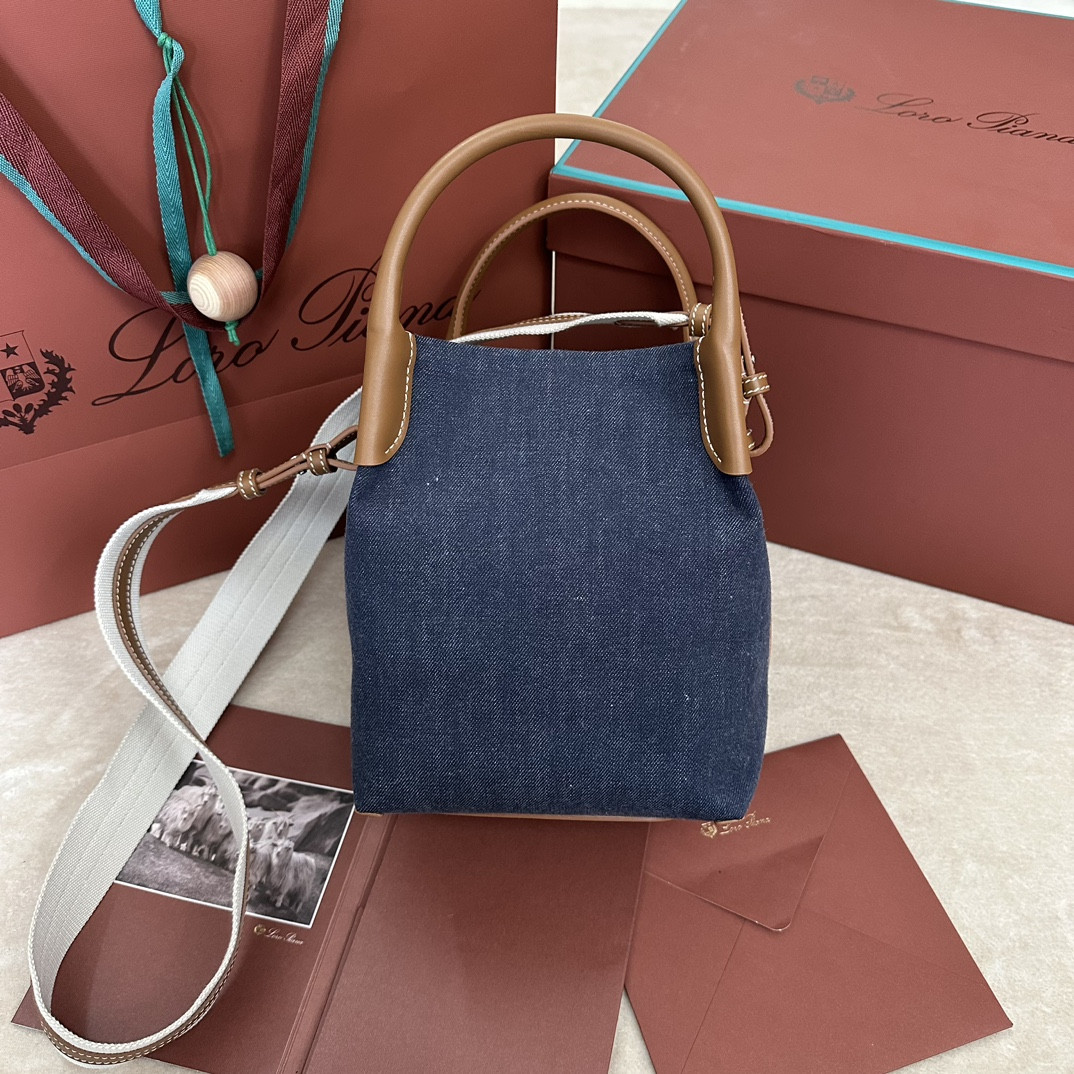 Loro Piana Small Bale Cotton Bag 20x18x17cm