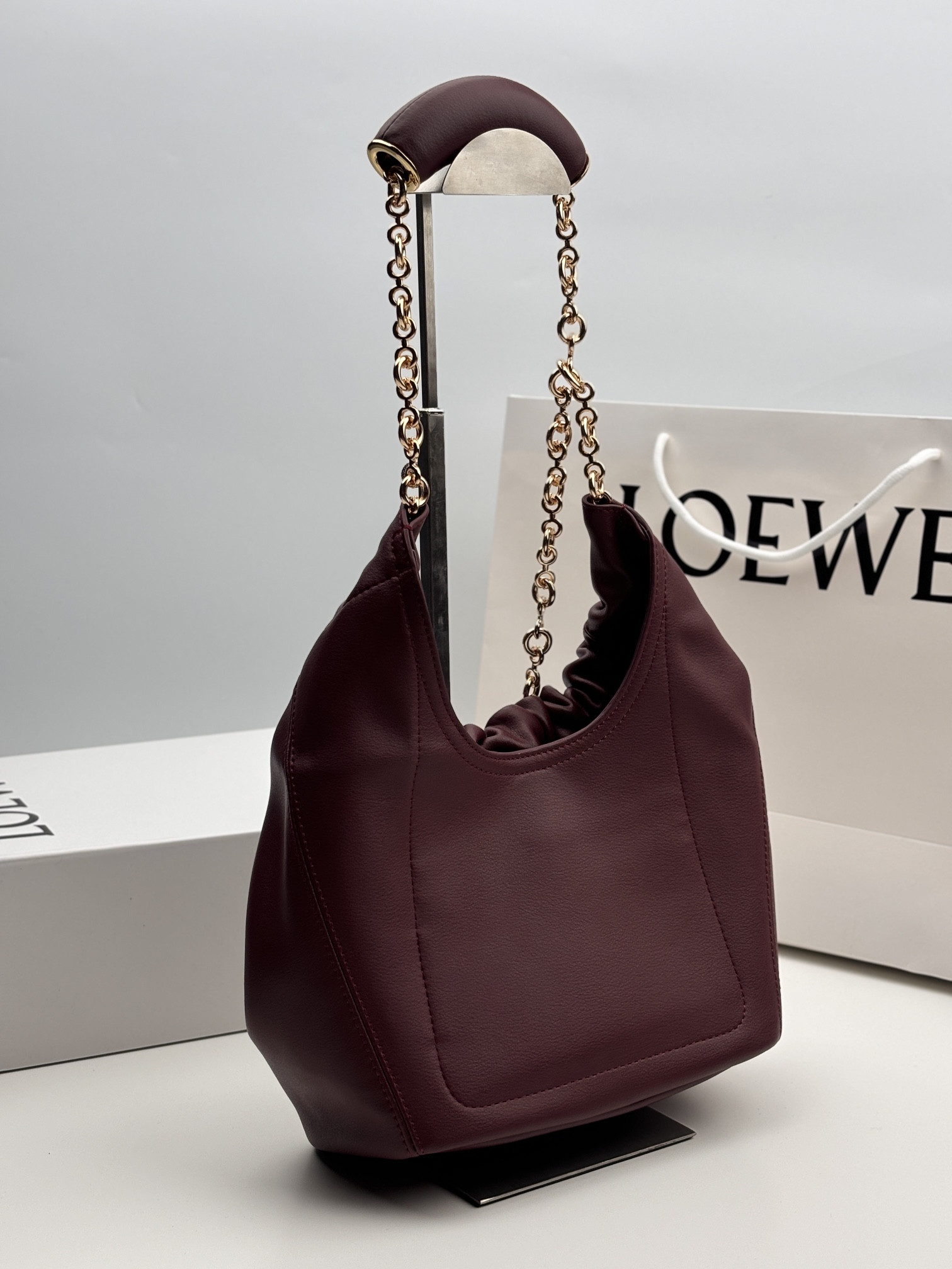 LOEWE Medium Squeeze bag in mellow nappa lambskin 34x33x13.5cm