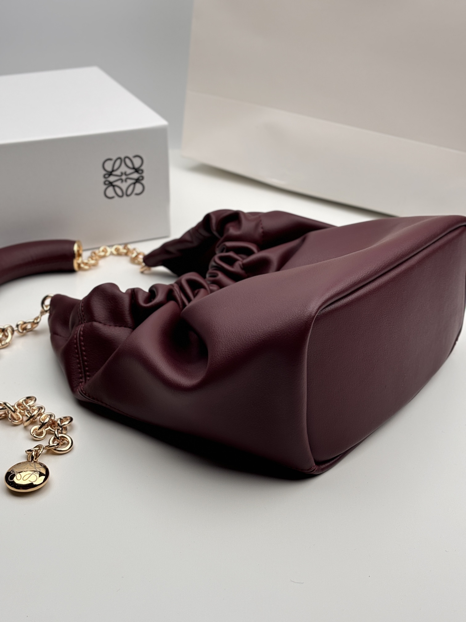 LOEWE Medium Squeeze bag in mellow nappa lambskin 34x33x13.5cm