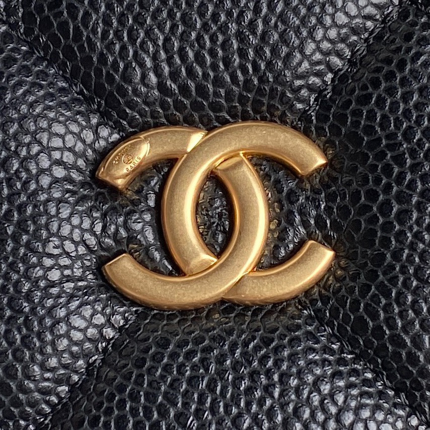 Chanel Small Bowling Bag Grained Shiny Calfskin 14x22x9cm