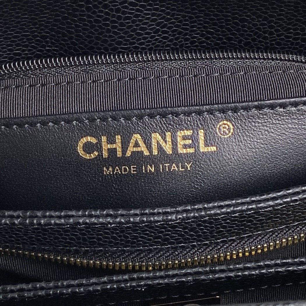 Chanel Small Bowling Bag Grained Shiny Calfskin 14x22x9cm