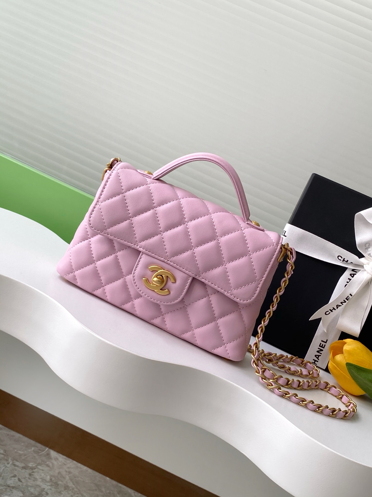 Chanel Small Top Handle Flap Bag AS5355 11.5 x 22 x 6cm