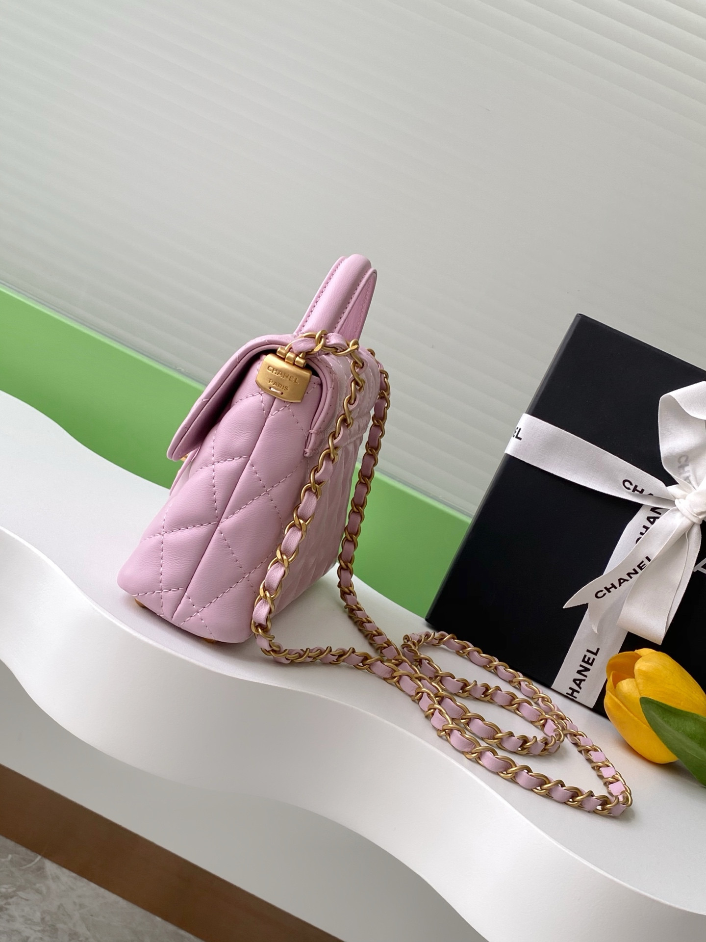 Chanel Small Top Handle Flap Bag AS5355 11.5 x 22 x 6cm