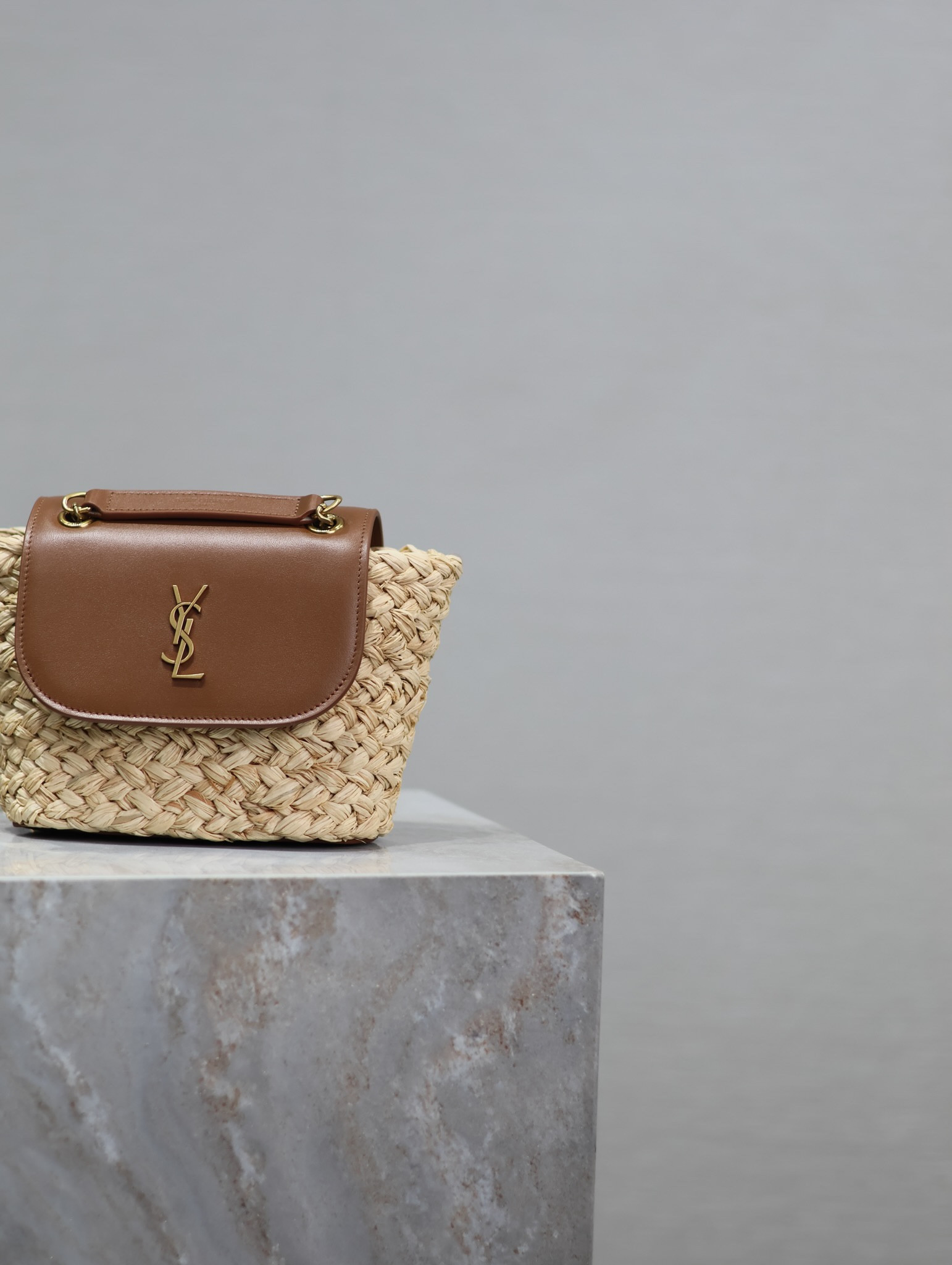 YSL Mini manon (raffiaaged vegetable tanned leather) 774269 23x12x6cm