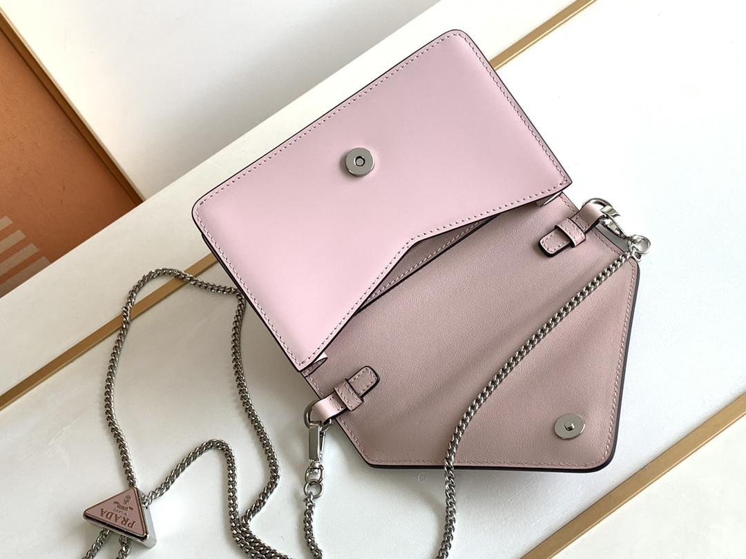 Prada Brushed Leather Shoulder Bag 17x 9.5x3.5cm