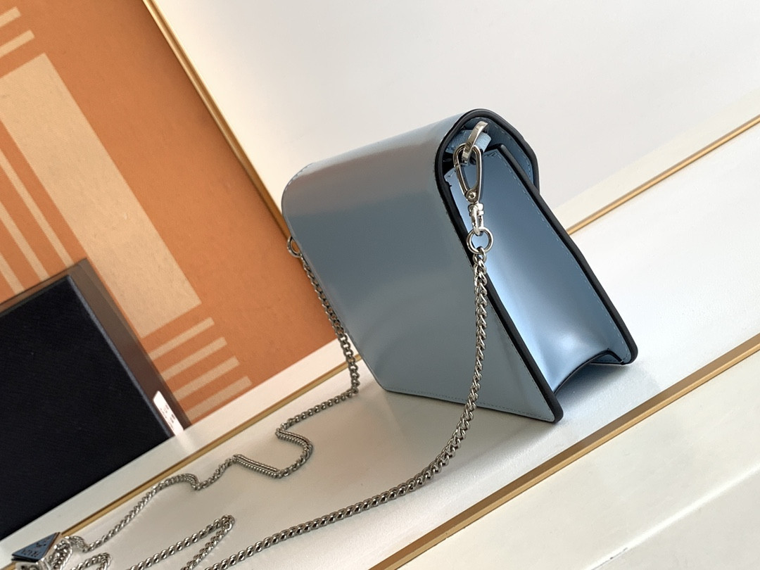 Prada Brushed Leather Shoulder Bag 17x 9.5x3.5cm