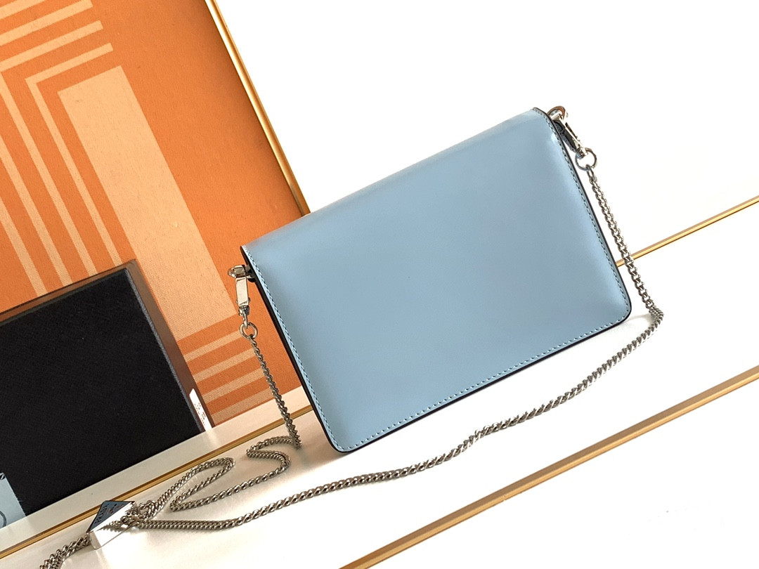 Prada Brushed Leather Shoulder Bag 17x 9.5x3.5cm