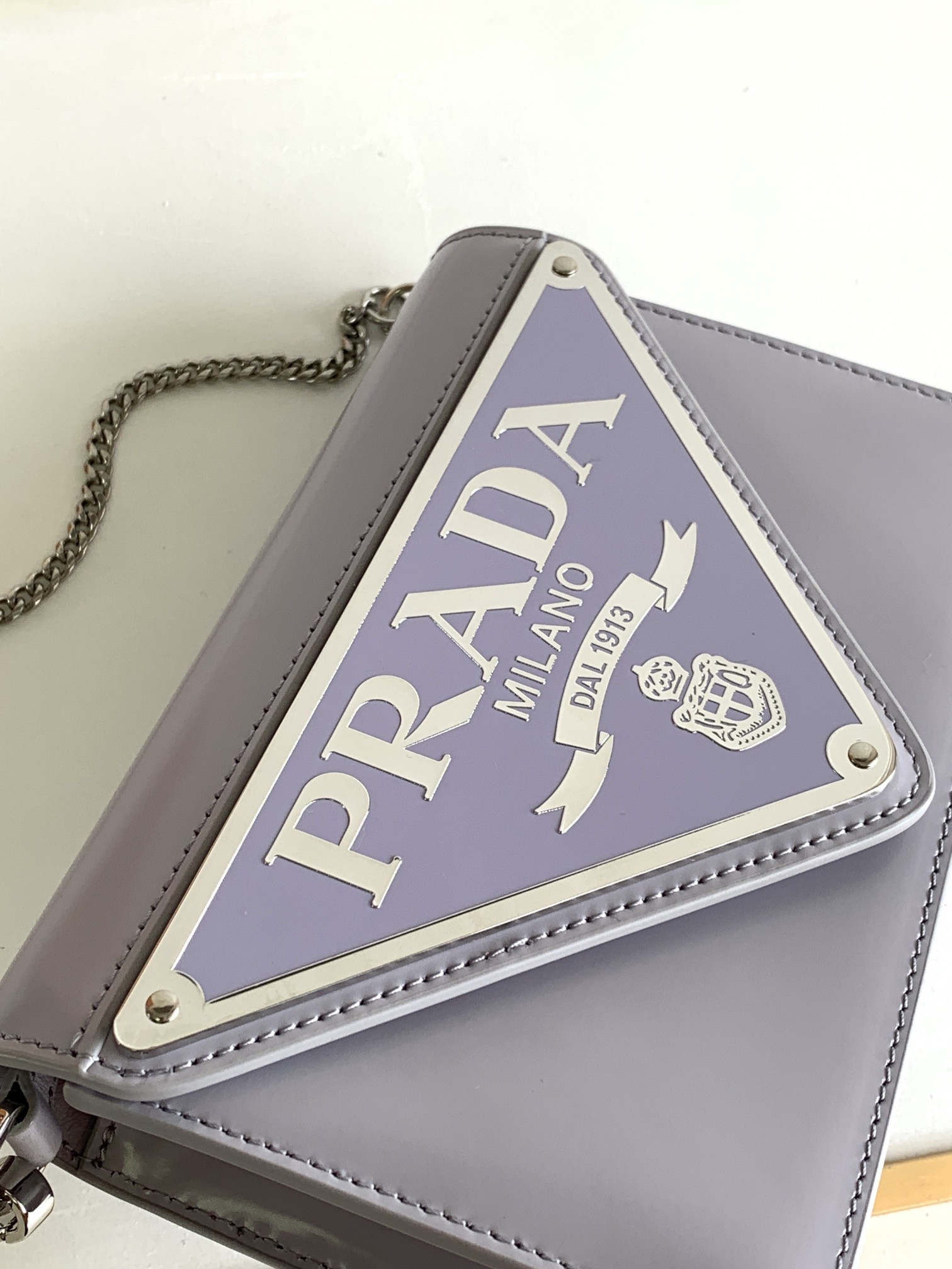 Prada Brushed Leather Shoulder Bag 17x 9.5x3.5cm