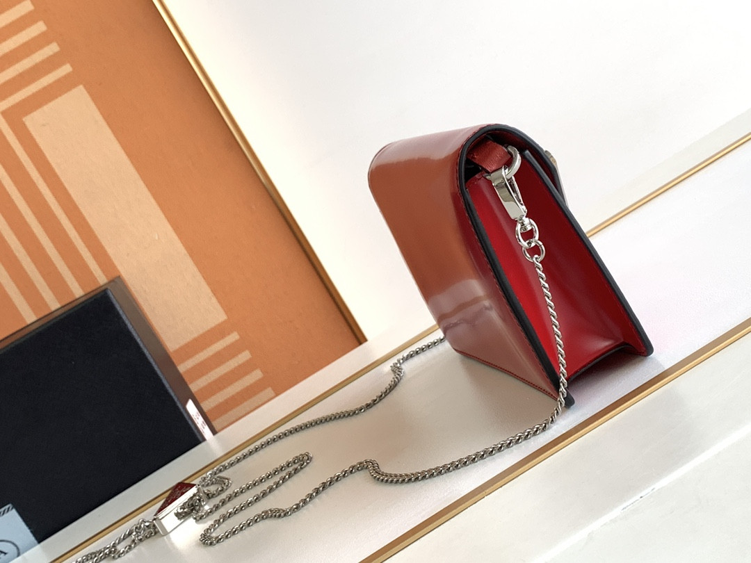 Prada Brushed Leather Shoulder Bag 17x 9.5x3.5cm