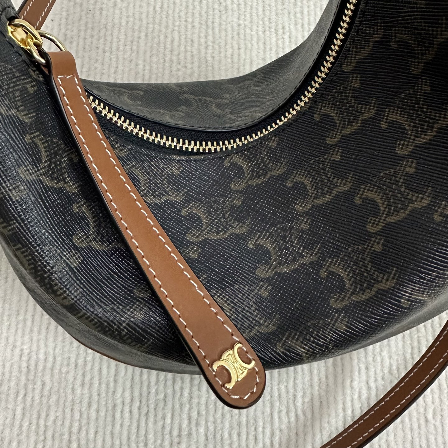 Celine Teen CELINE Lulu in Triomphe canvas and calfskin 21x24x5cm