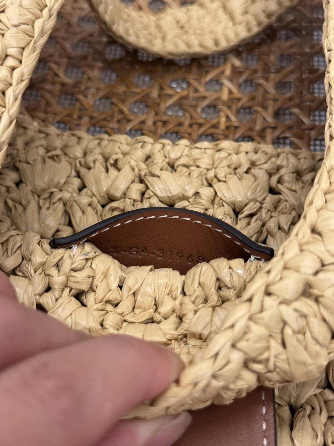 Celine CABAS TRIANGLE IN RAFFIA AND CALFSKIN 45 x 23 x 6cm