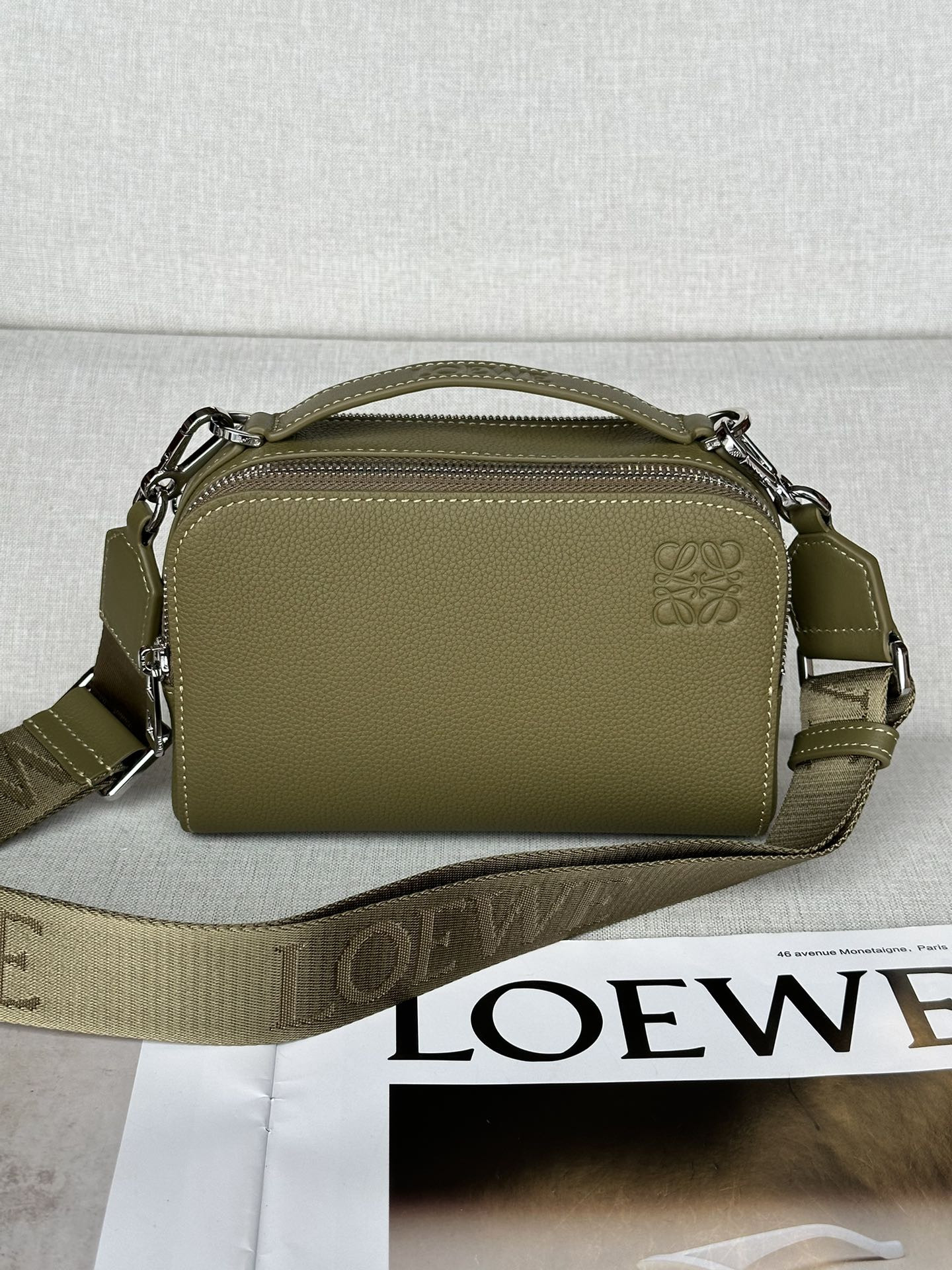 Loewe Mini crossbody camera bag in soft grained calfskin 18x8.5x13cm