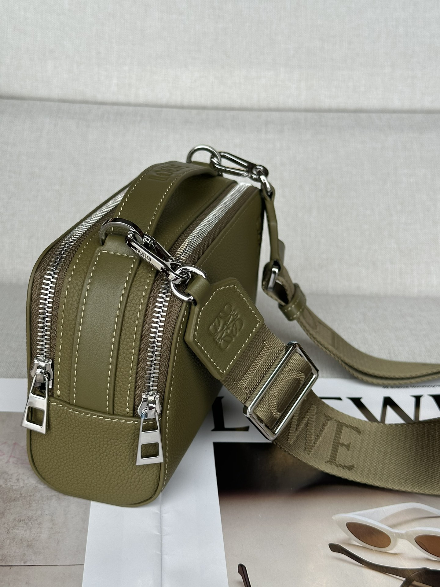 Loewe Mini crossbody camera bag in soft grained calfskin 18x8.5x13cm