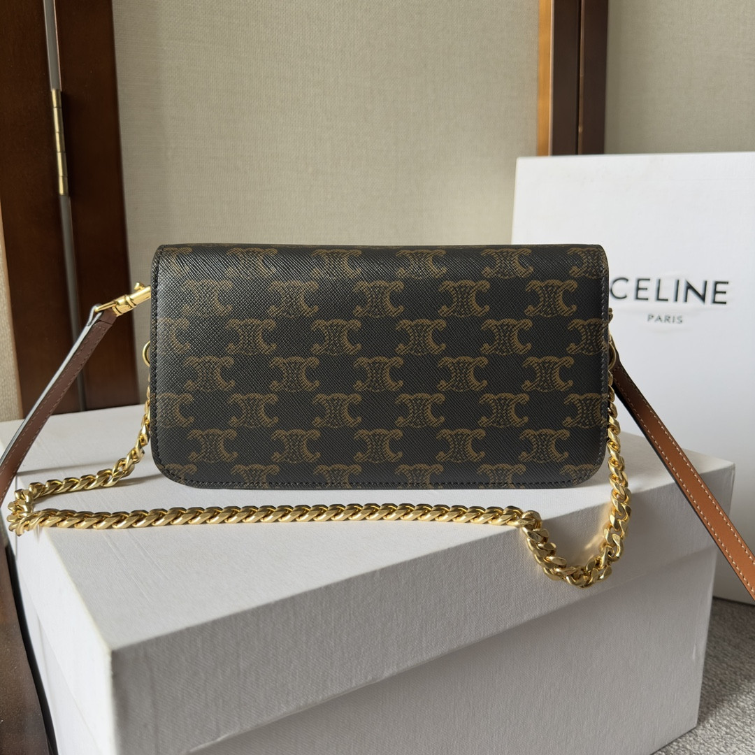 Celine MULTIPOCHETTE IN TRIOMPHE CANVAS and calfskin 20.5x11x4cm
