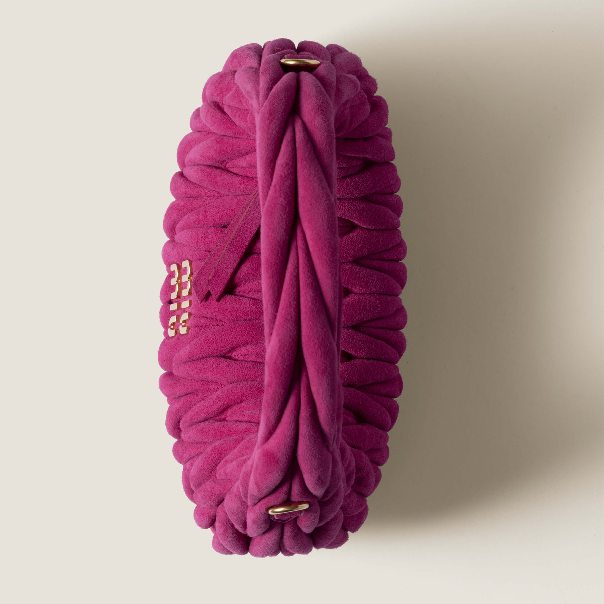 Miu Miu Wander matelassé suede bag 17x20x6cm