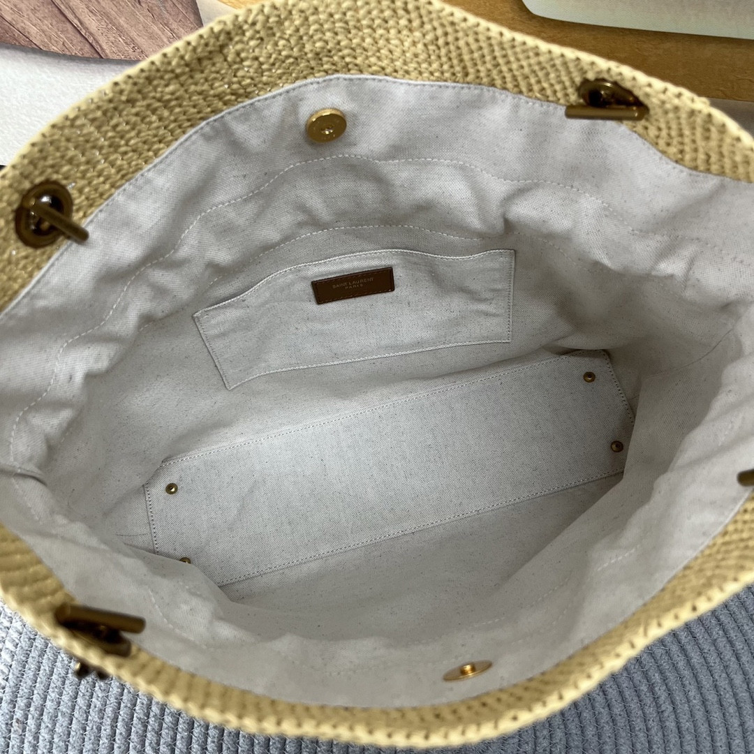 YSL JAMIE SHOPPING in raffia 35x35x10cm