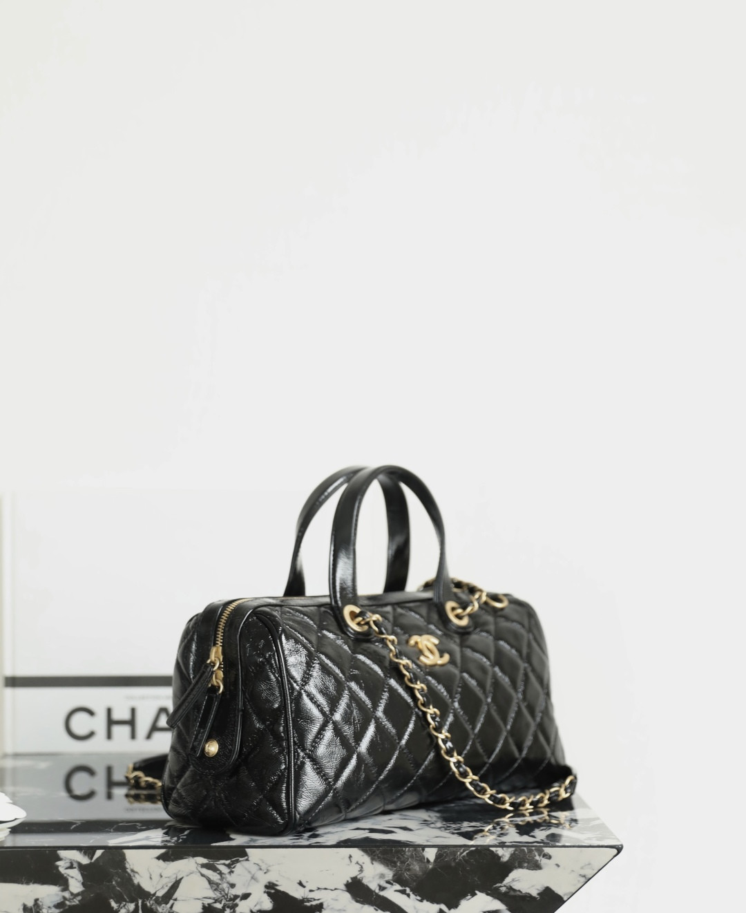 Chanel Large Bowling Bag AS5579 17x31x13cm