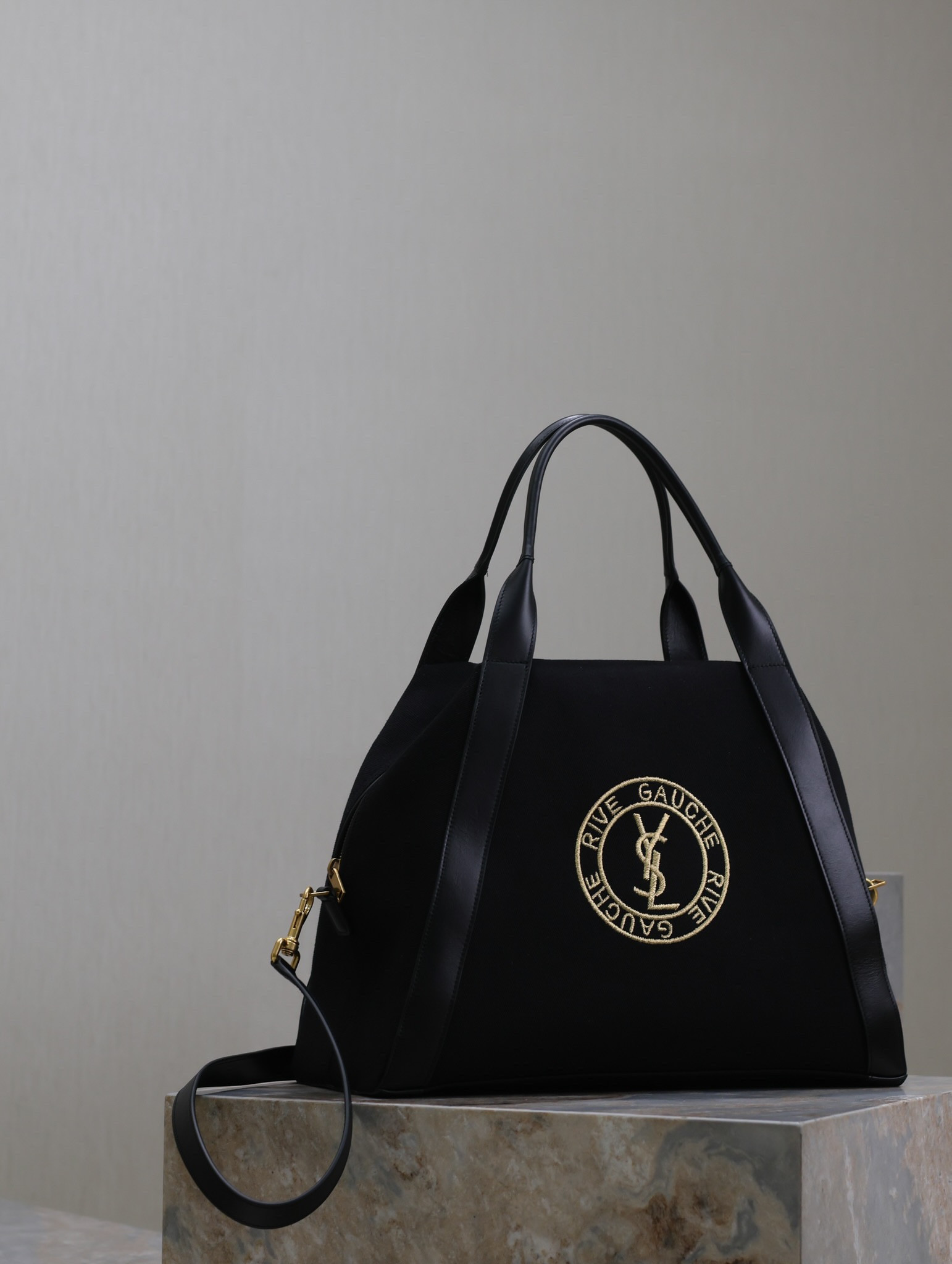 YSL RIVE GAUCHE bowling tote in canvas 42x32x18cm