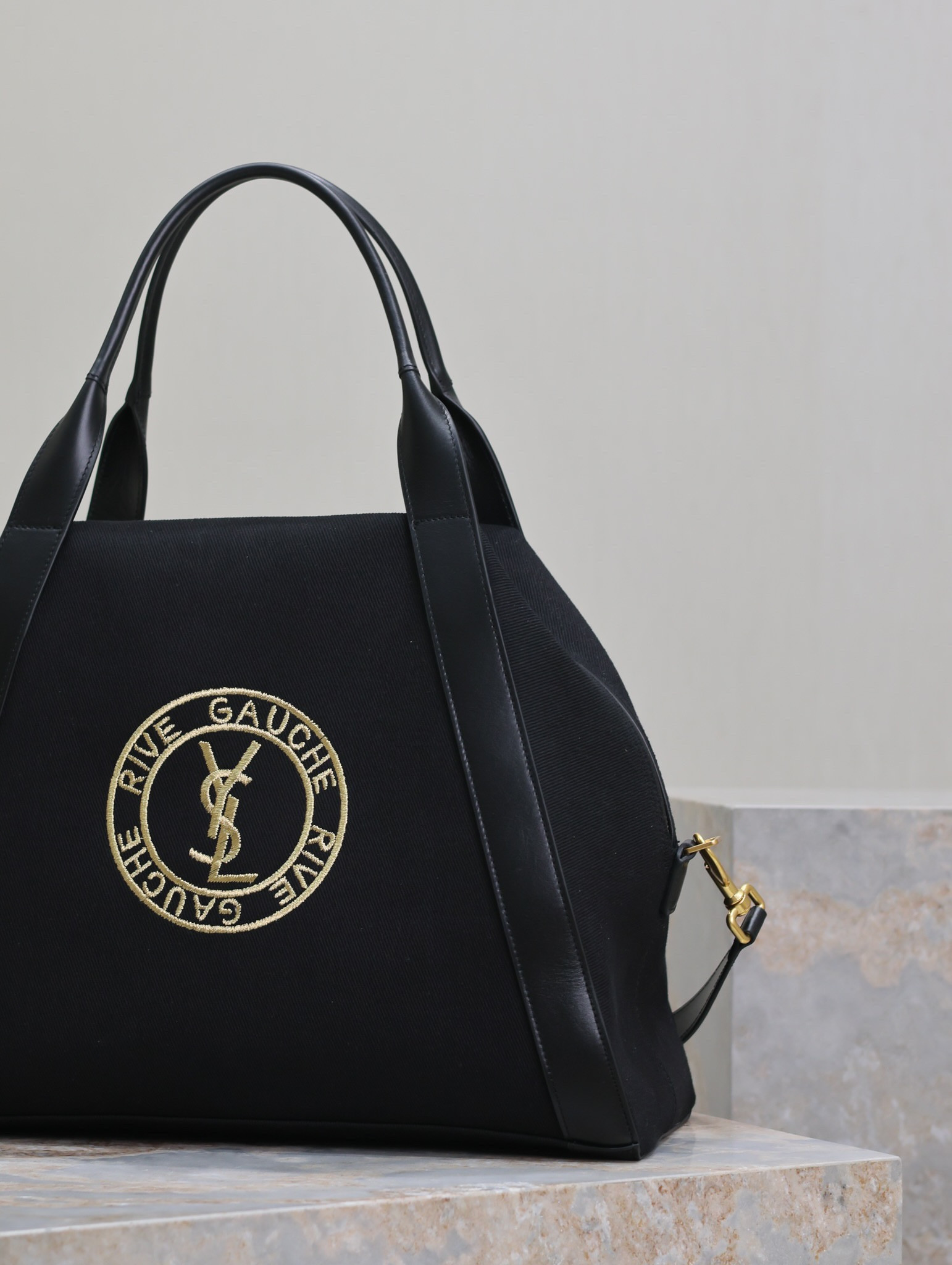 YSL RIVE GAUCHE bowling tote in canvas 42x32x18cm