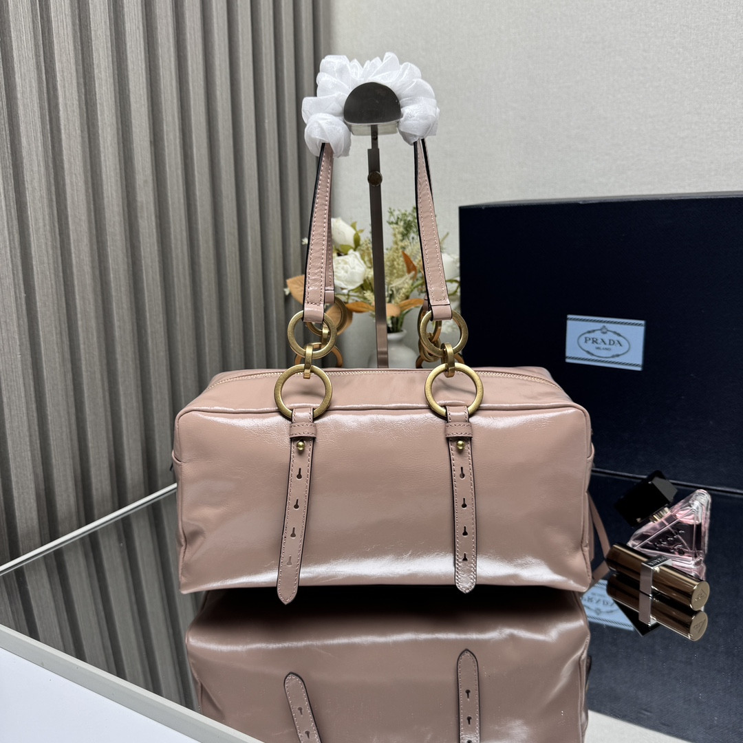 Prada Dangle medium leather top-handle bag 14x30x13.5cm