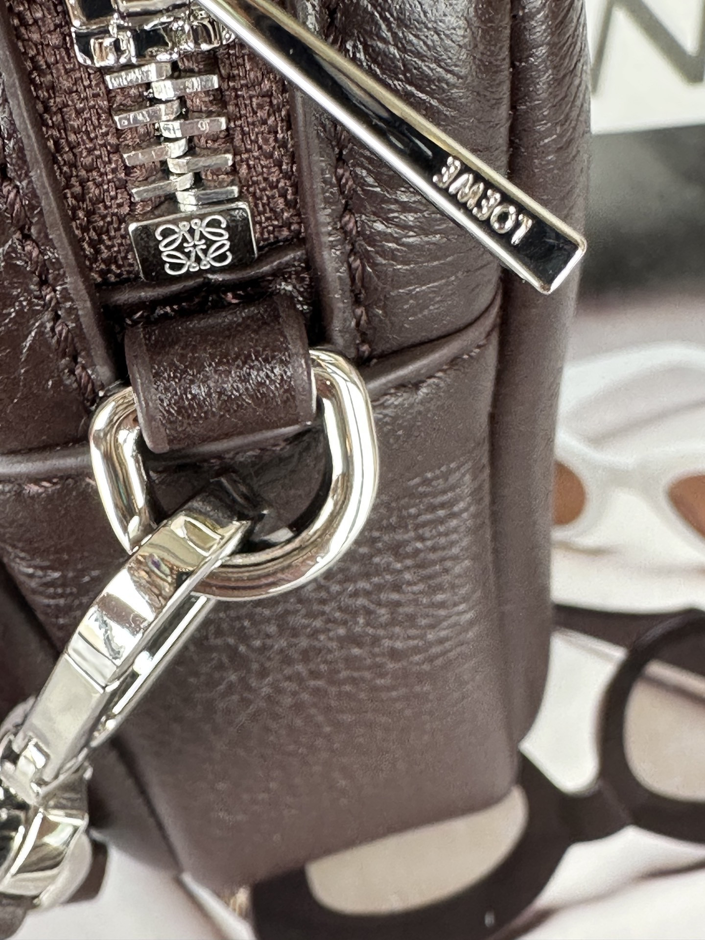 Loewe Small Pebble messenger bag in supple grained calfskin 12.5x20x6cm