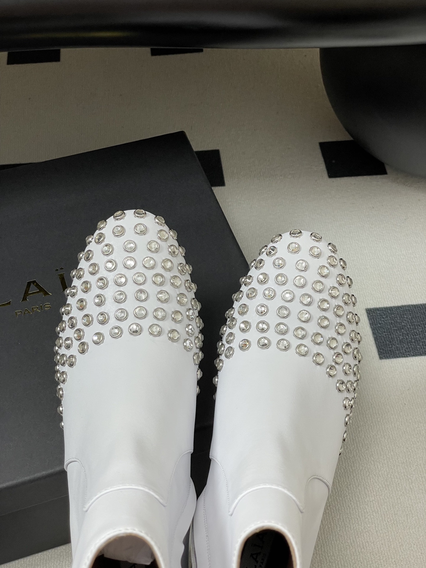 UA Alaia Crystal Diamond Boots 5.5cm Heel(Customized Size 7-10 days production time)