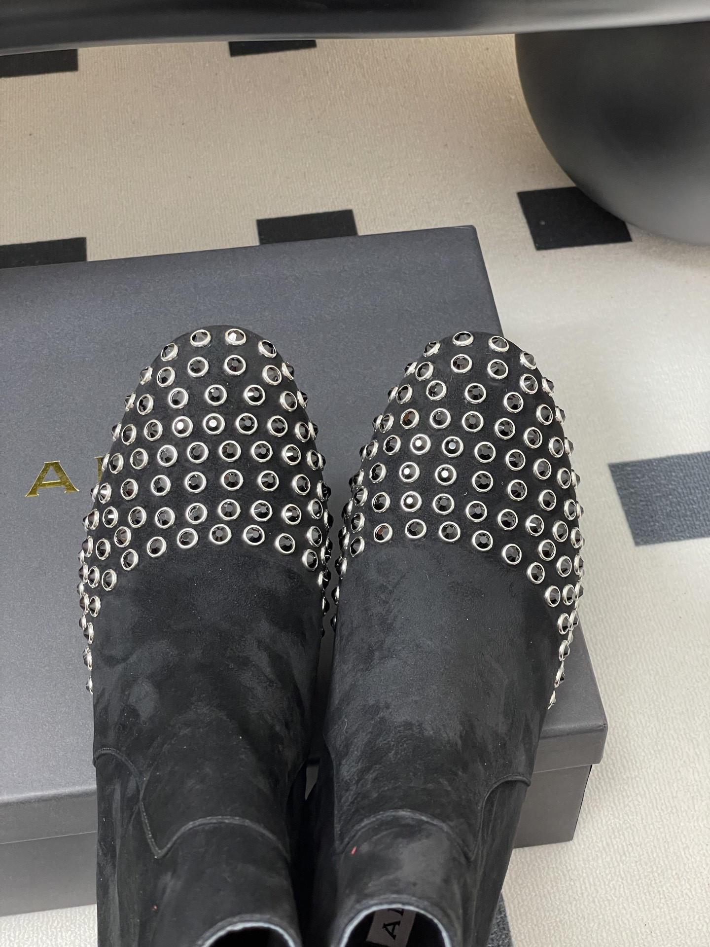 UA Alaia Crystal Diamond Boots 5.5cm Heel(Customized Size 7-10 days production time)