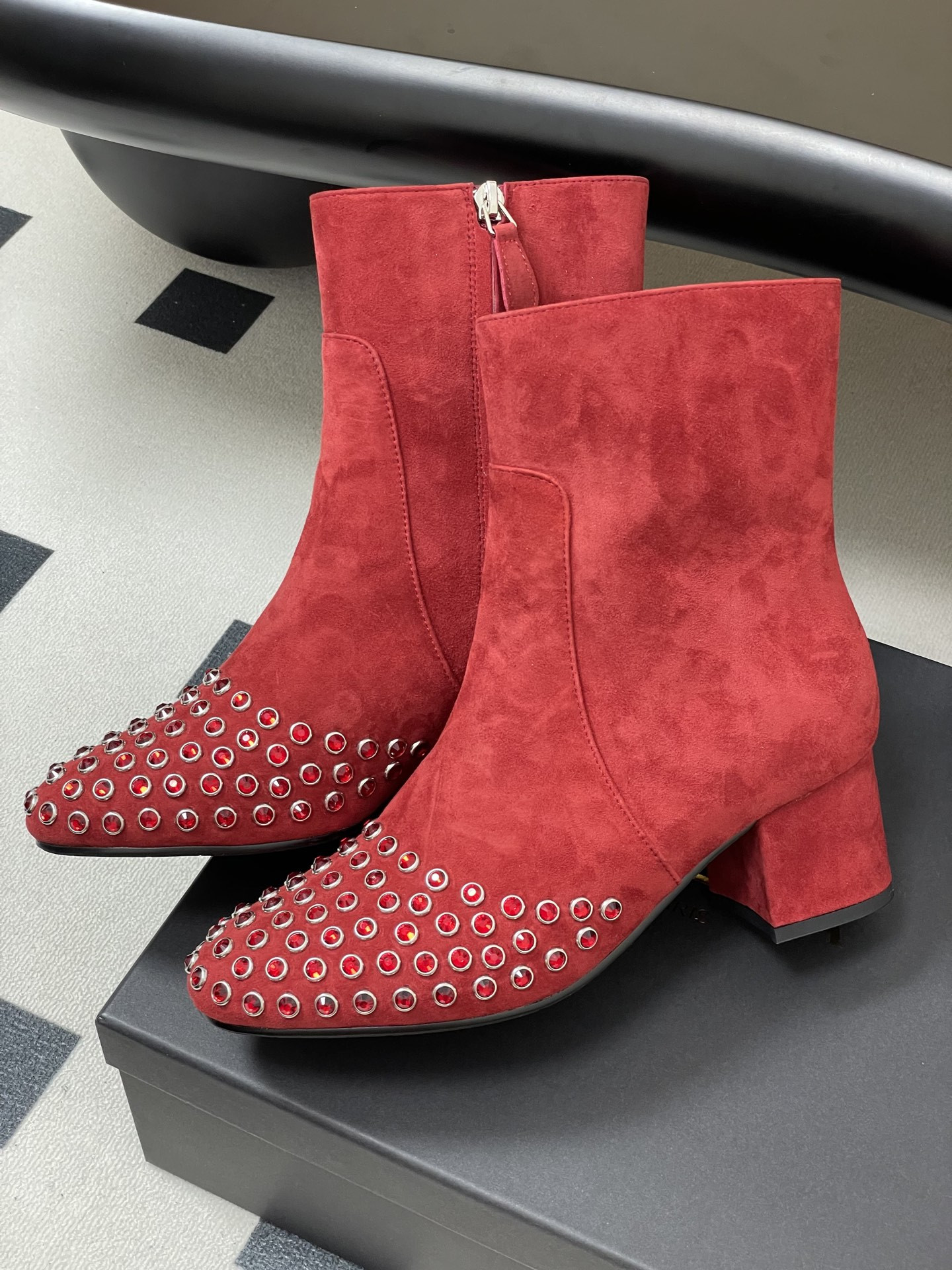 UA Alaia Crystal Diamond Boots 5.5cm Heel(Customized Size 7-10 days production time)