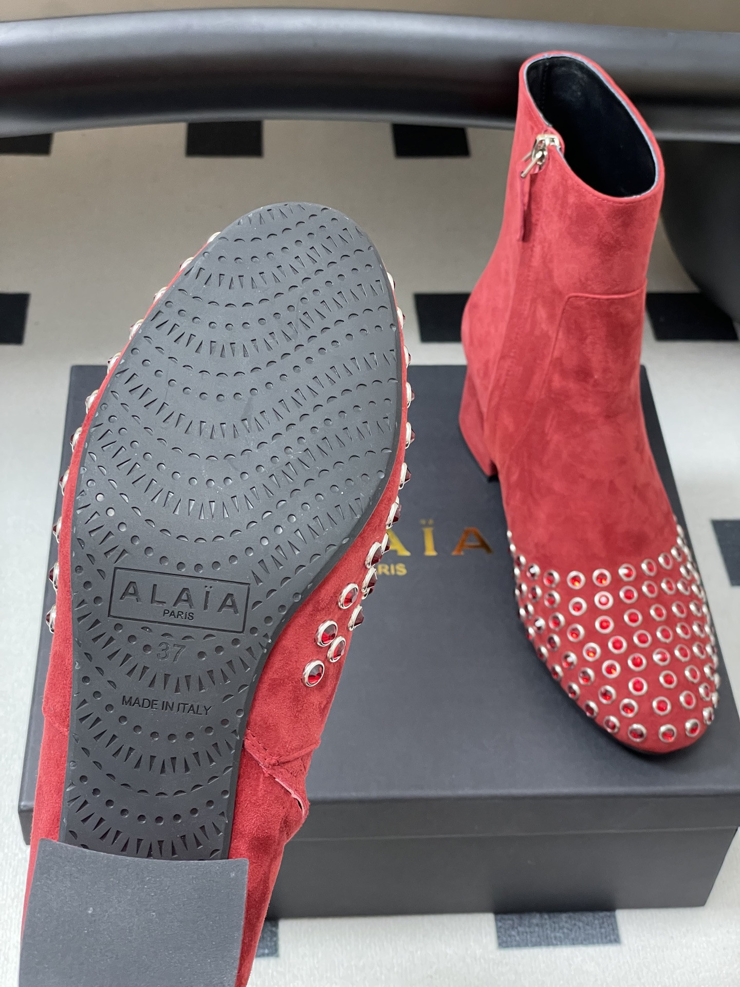 UA Alaia Crystal Diamond Boots 5.5cm Heel(Customized Size 7-10 days production time)