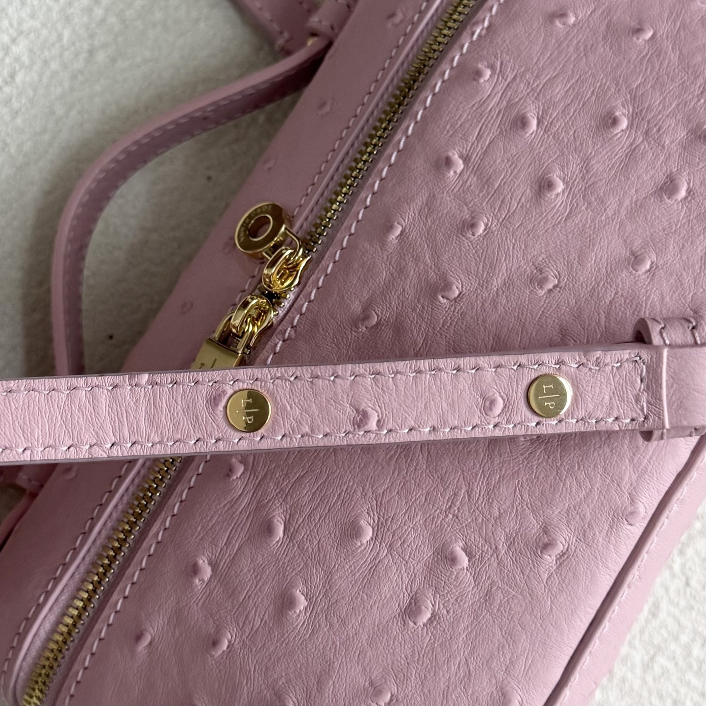 Loro Piana Extra Pocket L19 Ostrich-grained Leather 11 x 19 x 6.5 cm