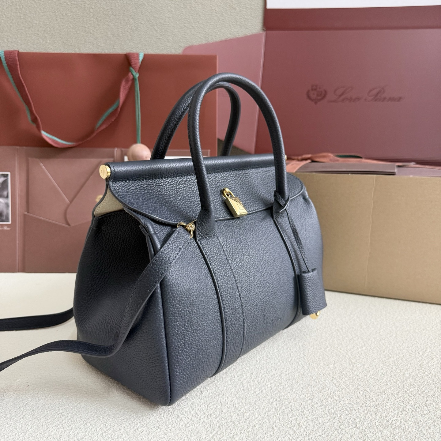 Loro Piana Loom L25 Calfskin Deep Royal Blue 25x18x12.5cm