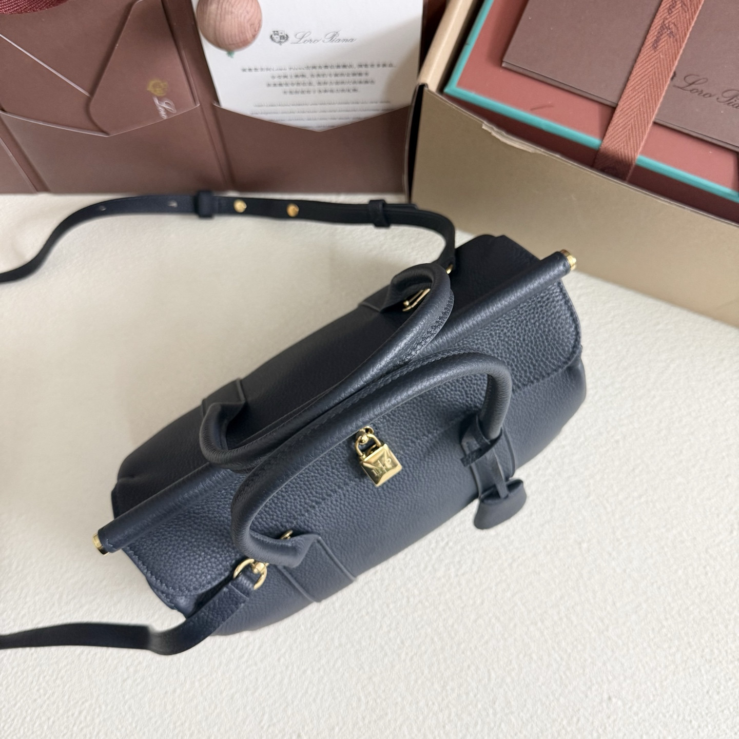 Loro Piana Loom L25 Calfskin Deep Royal Blue 25x18x12.5cm