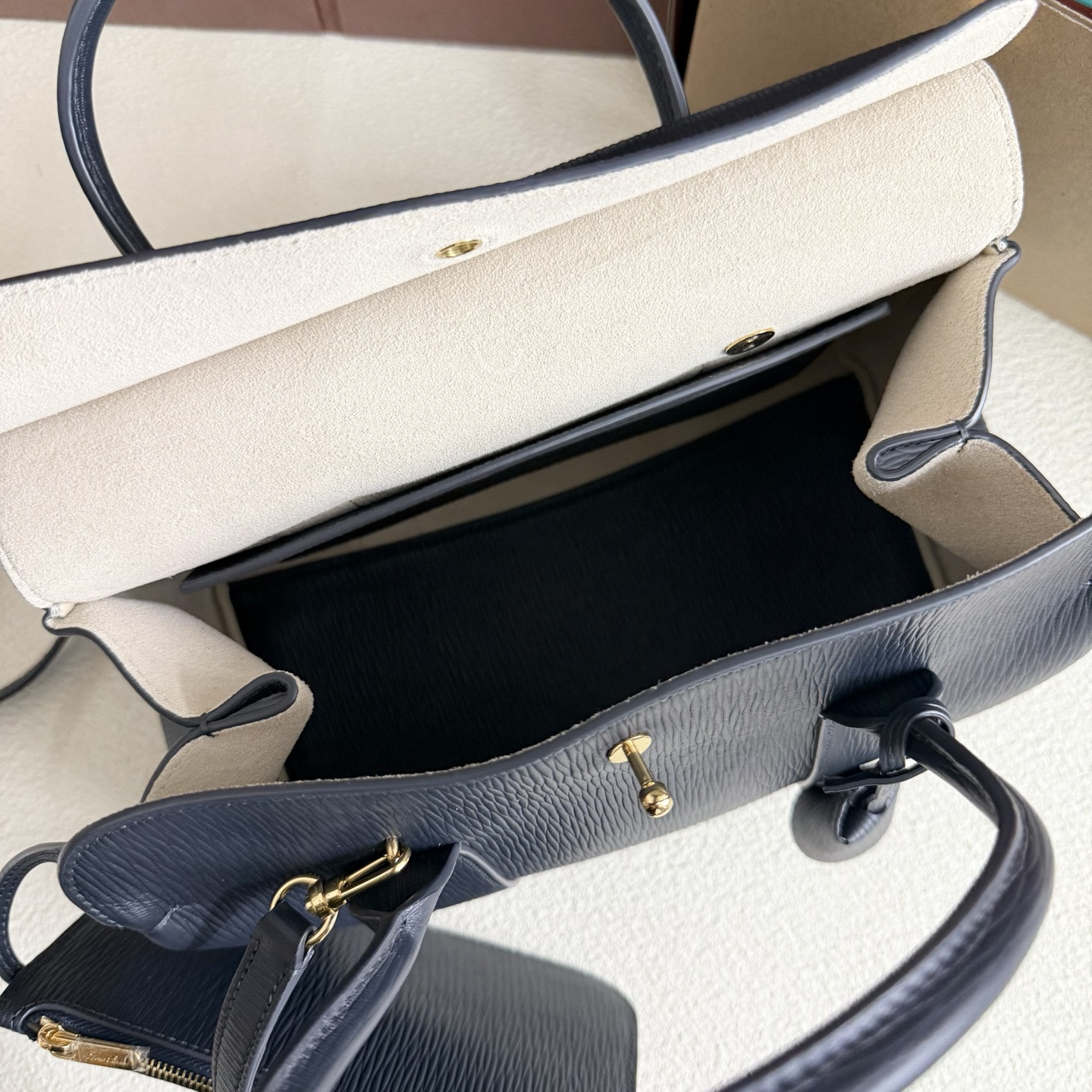 Loro Piana Loom L25 Calfskin Dark blue 25x18x12.5cm