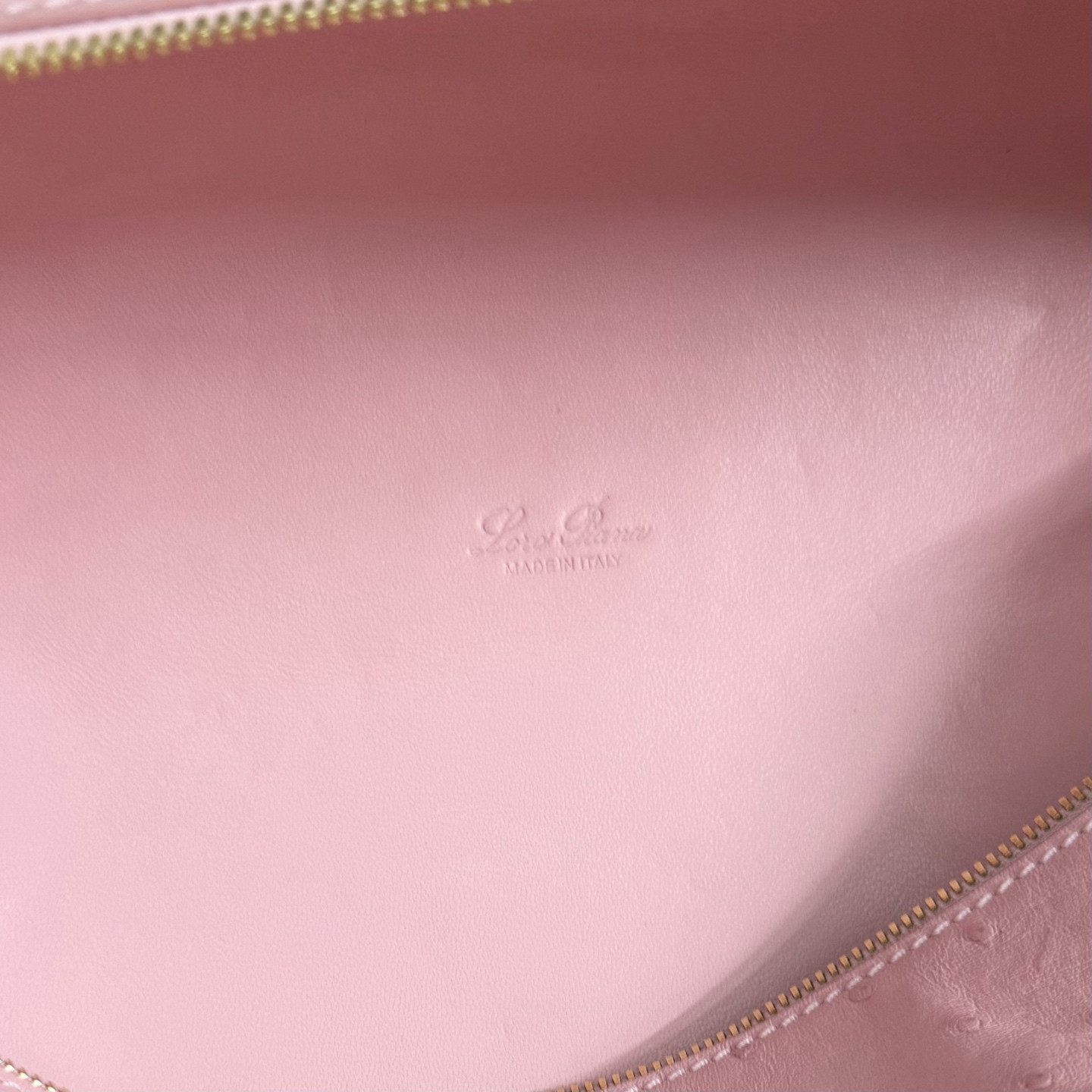 Loro Piana Extra Pocket L27 Ostrich-grained Leather 16x27x10cm