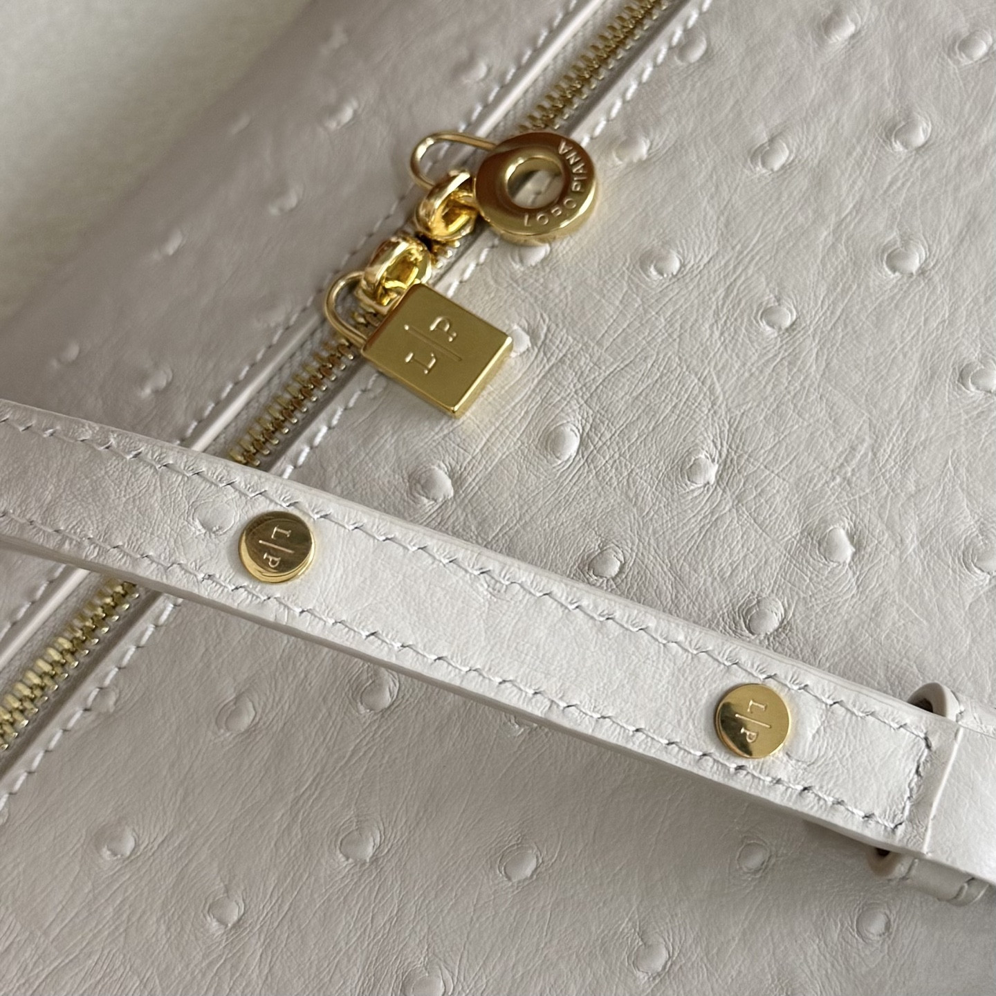 Loro Piana Extra Pocket L27 Ostrich-grained Leather 16x27x10cm