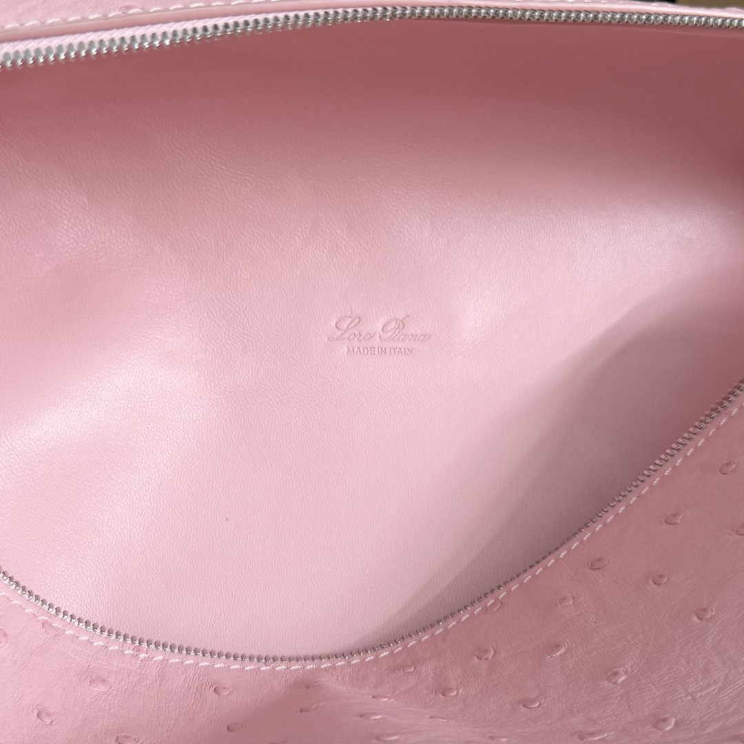 Loro Piana Extra Pocket L27 Ostrich-grained Leather 16x27x10cm