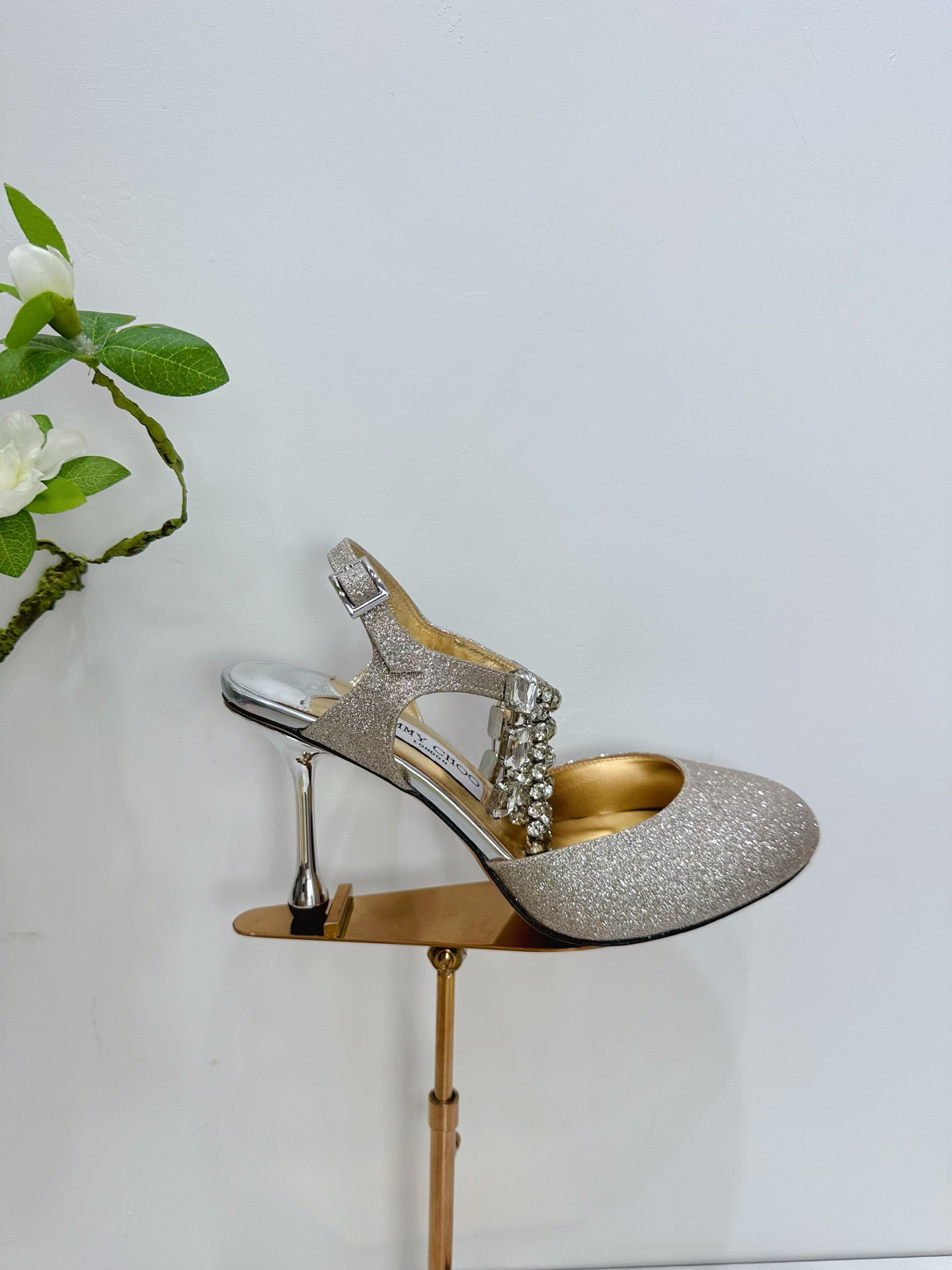 UA Jimmy Choo Verity Glitter Slingbacks 8.5cm