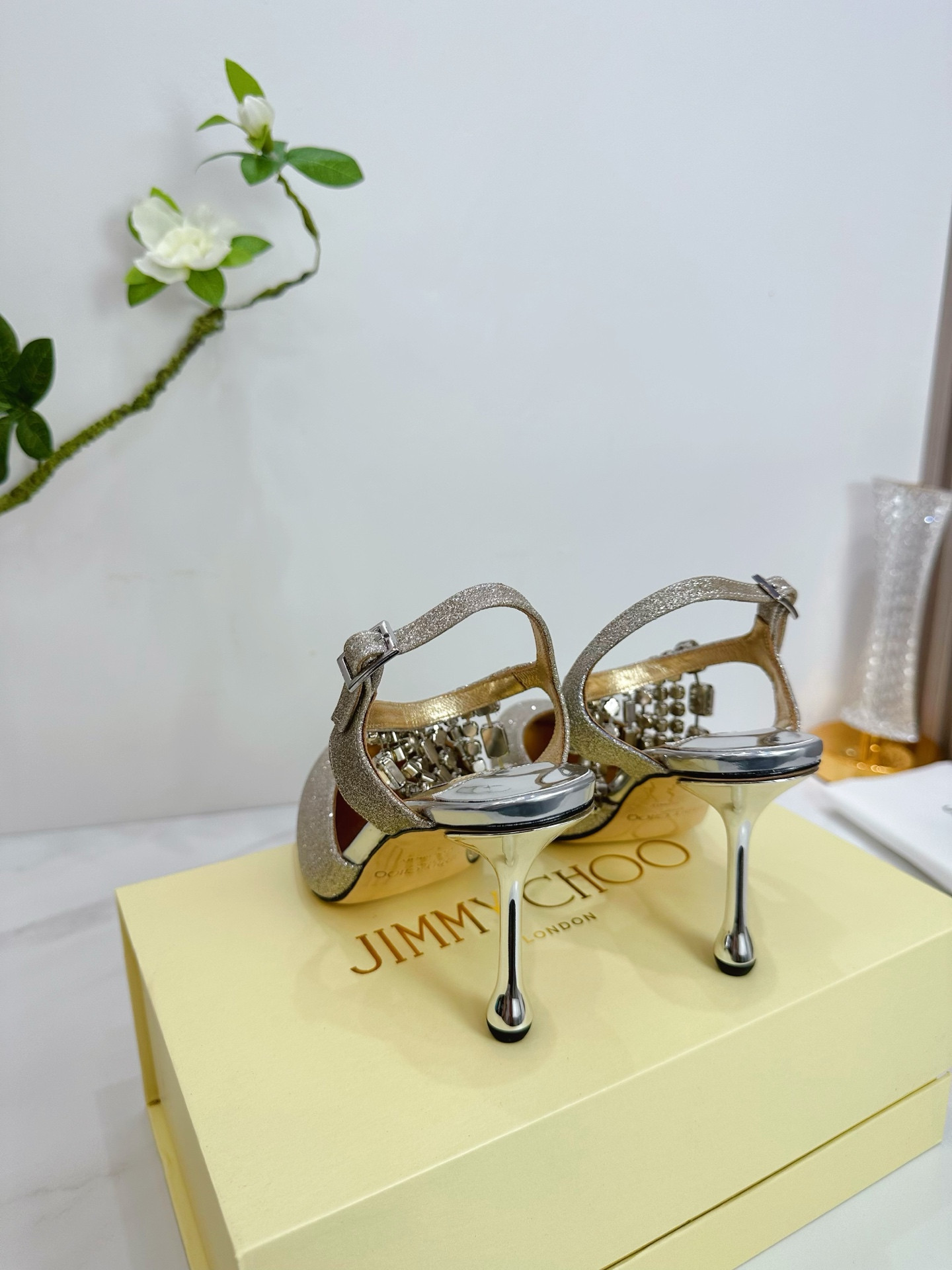 UA Jimmy Choo Verity Glitter Slingbacks 8.5cm