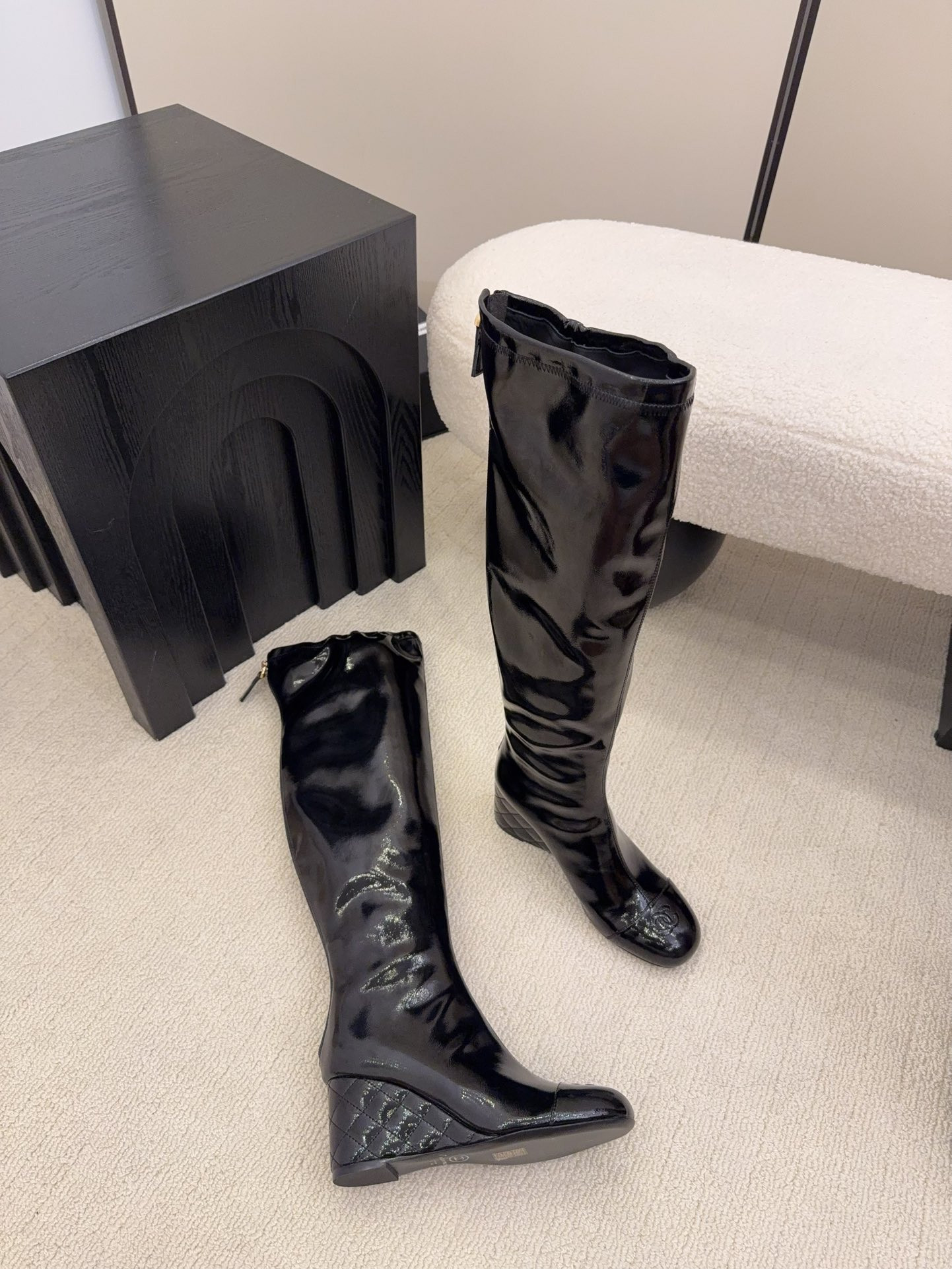 UA Chanel High Boots 7cm Heel