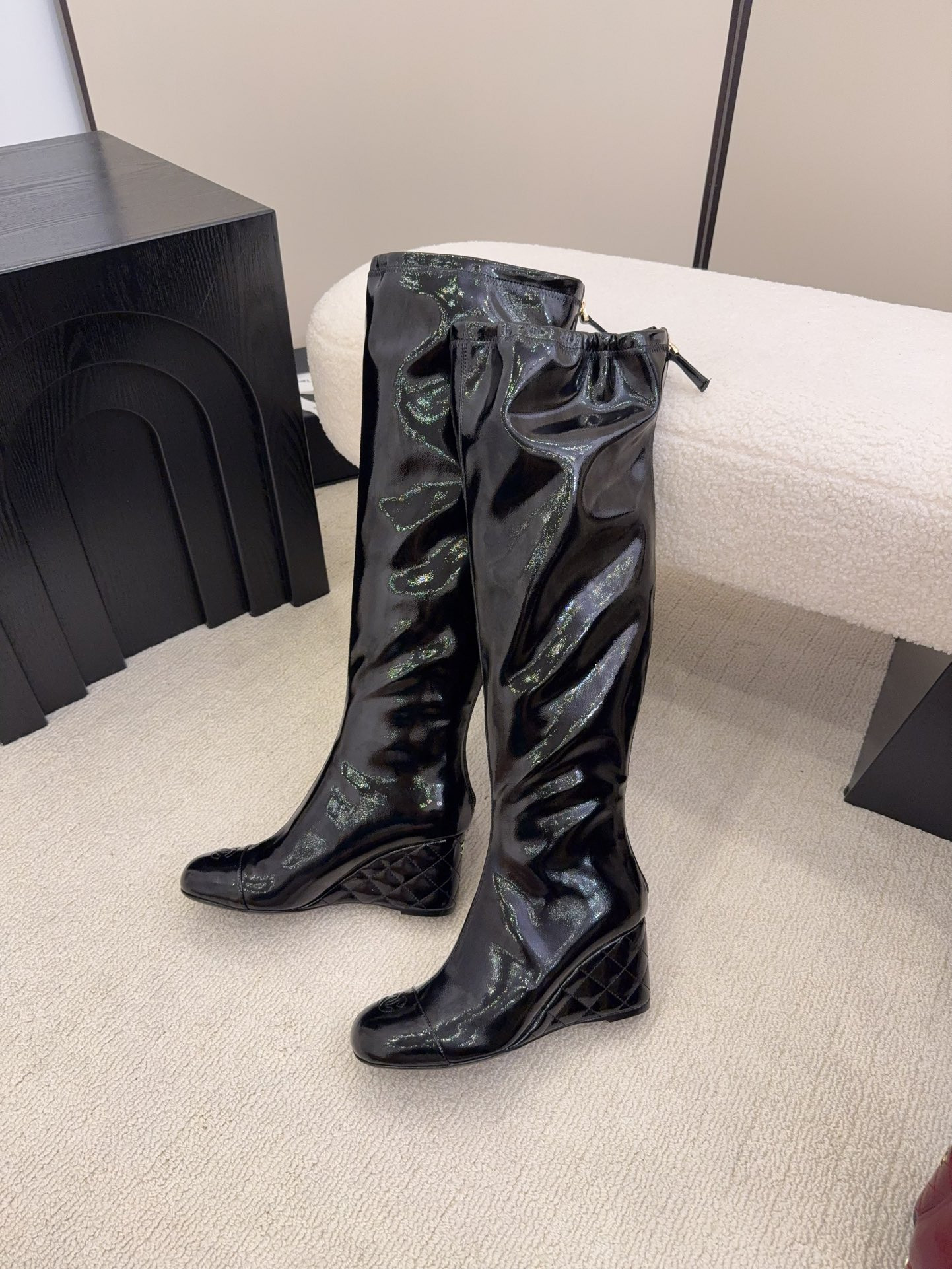 UA Chanel High Boots 7cm Heel