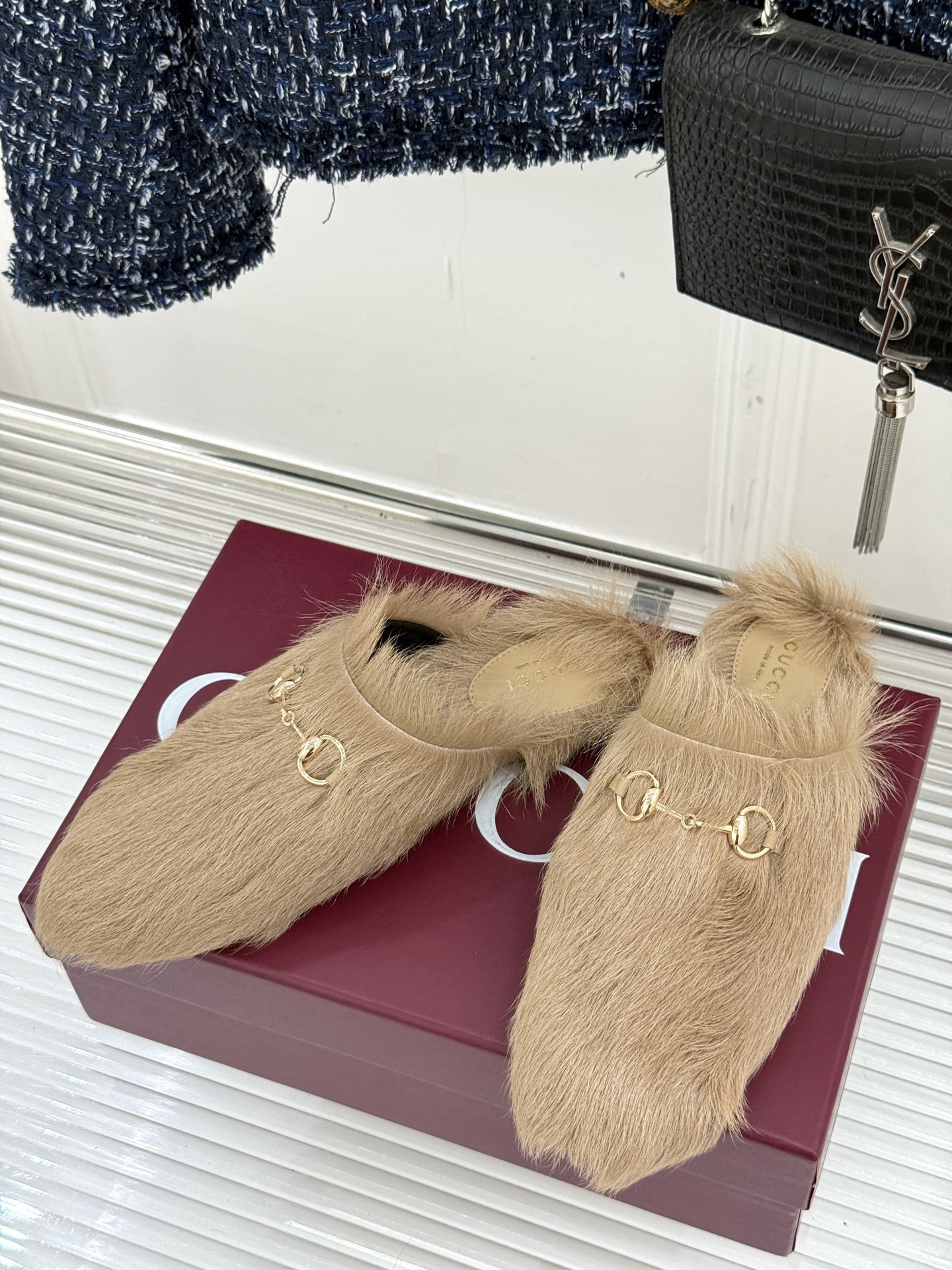 UA Gucci Horsebit Hair Mule